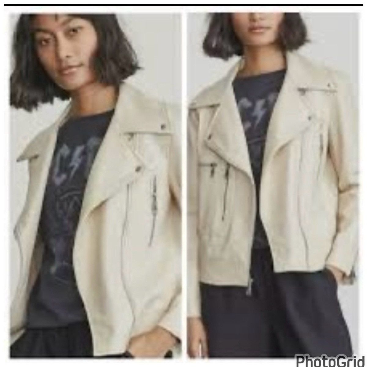 Elizabeth and James Anthropologie Elizabeth & James Faux Leather Moto Jacket Size XXL / US 16-18 / IT 52-54 - 1 Thumbnail