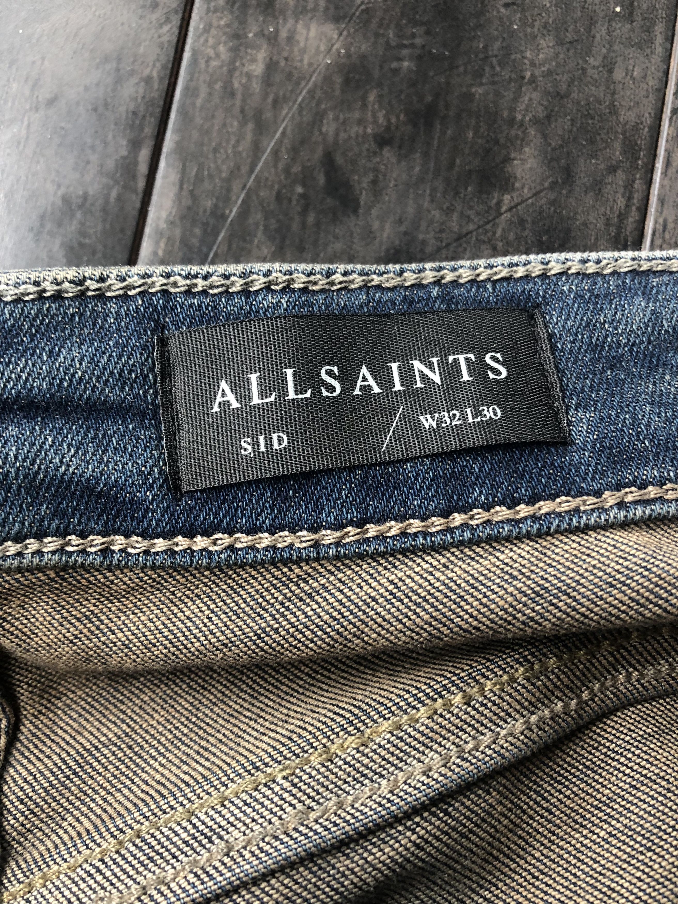 Allsaints Allsaints Sid Slim Taper Fit Indigo Blue Jeans Size US 33 - 4 Thumbnail