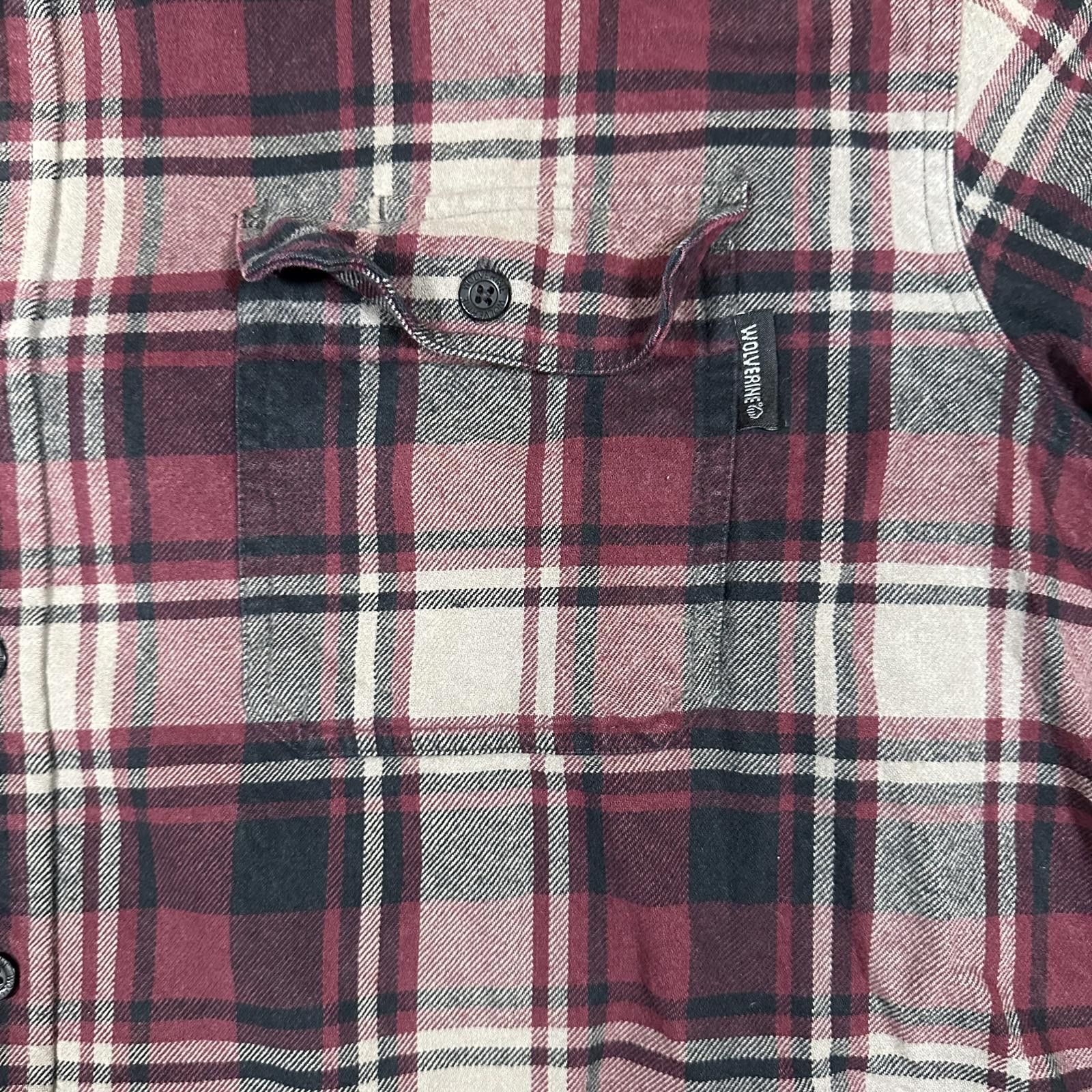 Wolverine Wolverine Mens Casual Shirt XXL Burgundy Plaid Size US XXL / EU 58 / 5 - 3 Thumbnail