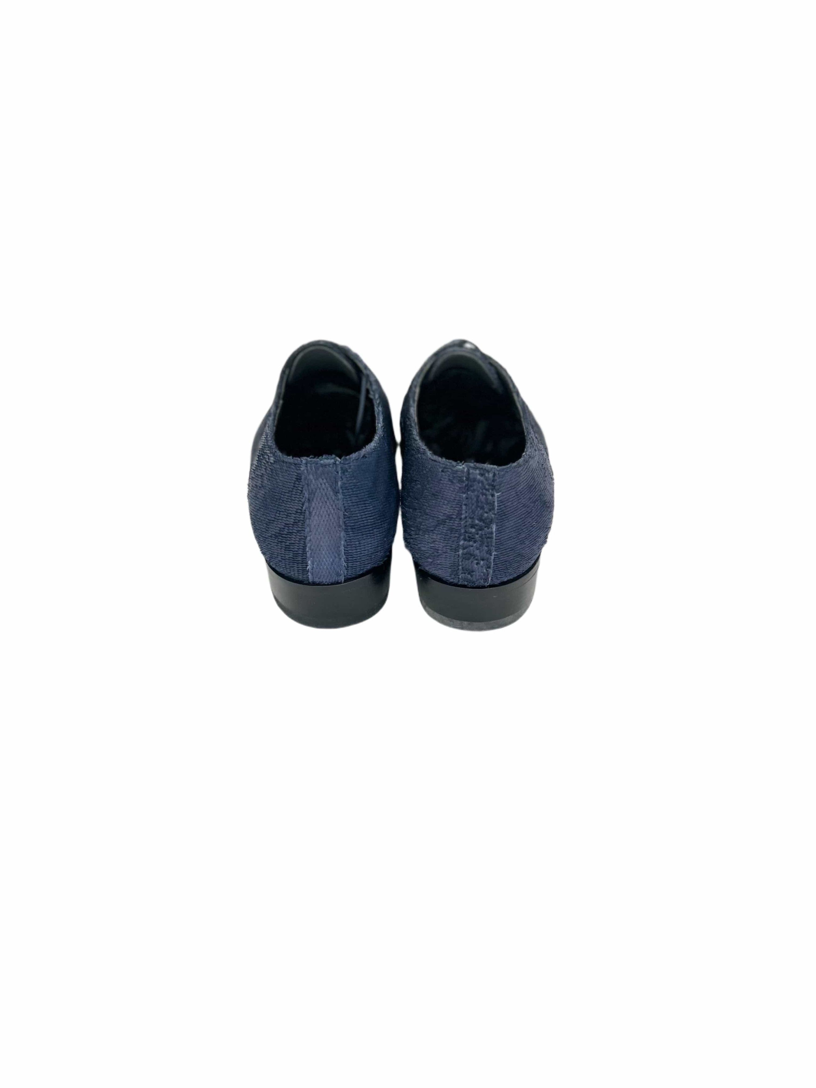 Lanvin Lanvin Blue Distressed leather Oxford Shoe Size US 6 / EU 39 - 6 Thumbnail