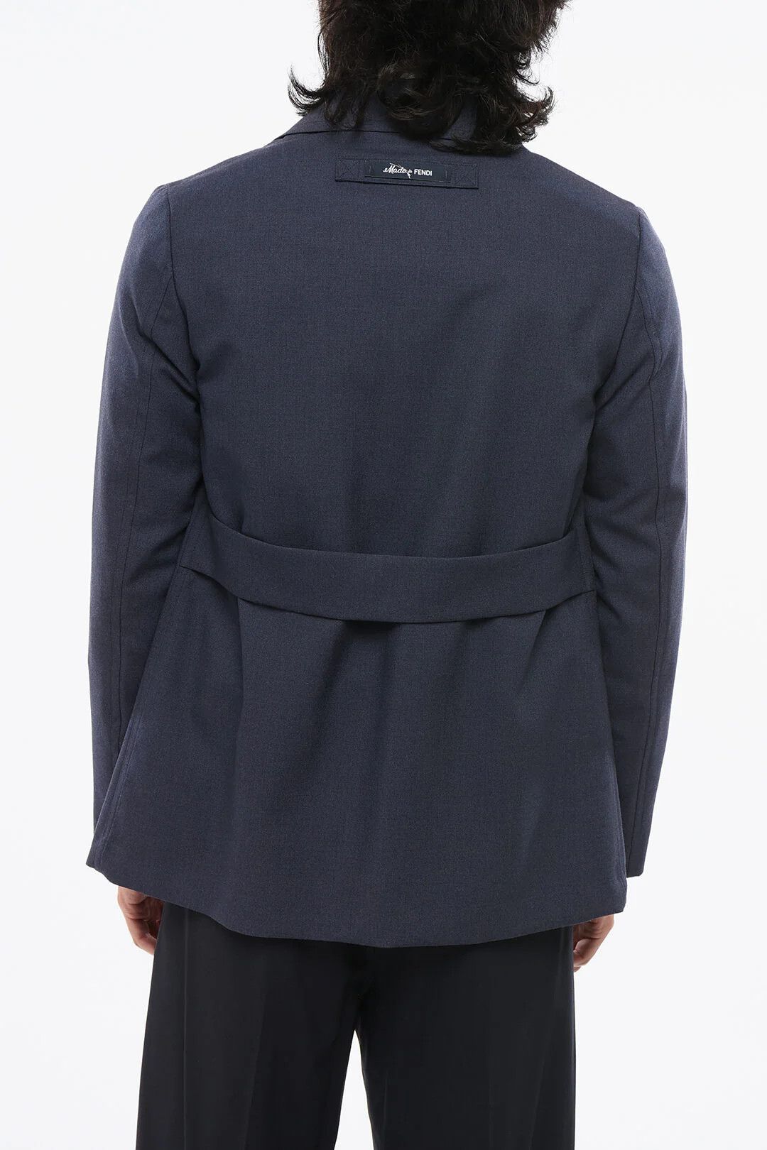 Fendi og1mm0426 Virgin Wool Jacket in Blue Size US M / EU 48-50 / 2 - 2 Thumbnail