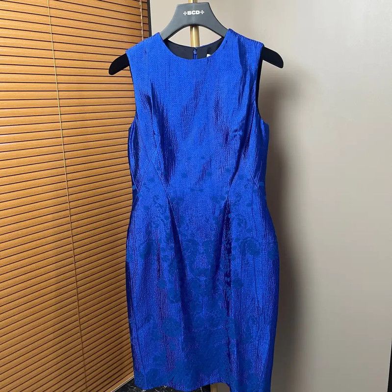 Versace Versace Summer Blue Cotton Midi Dress 0089 Size ONE SIZE - 1 Thumbnail