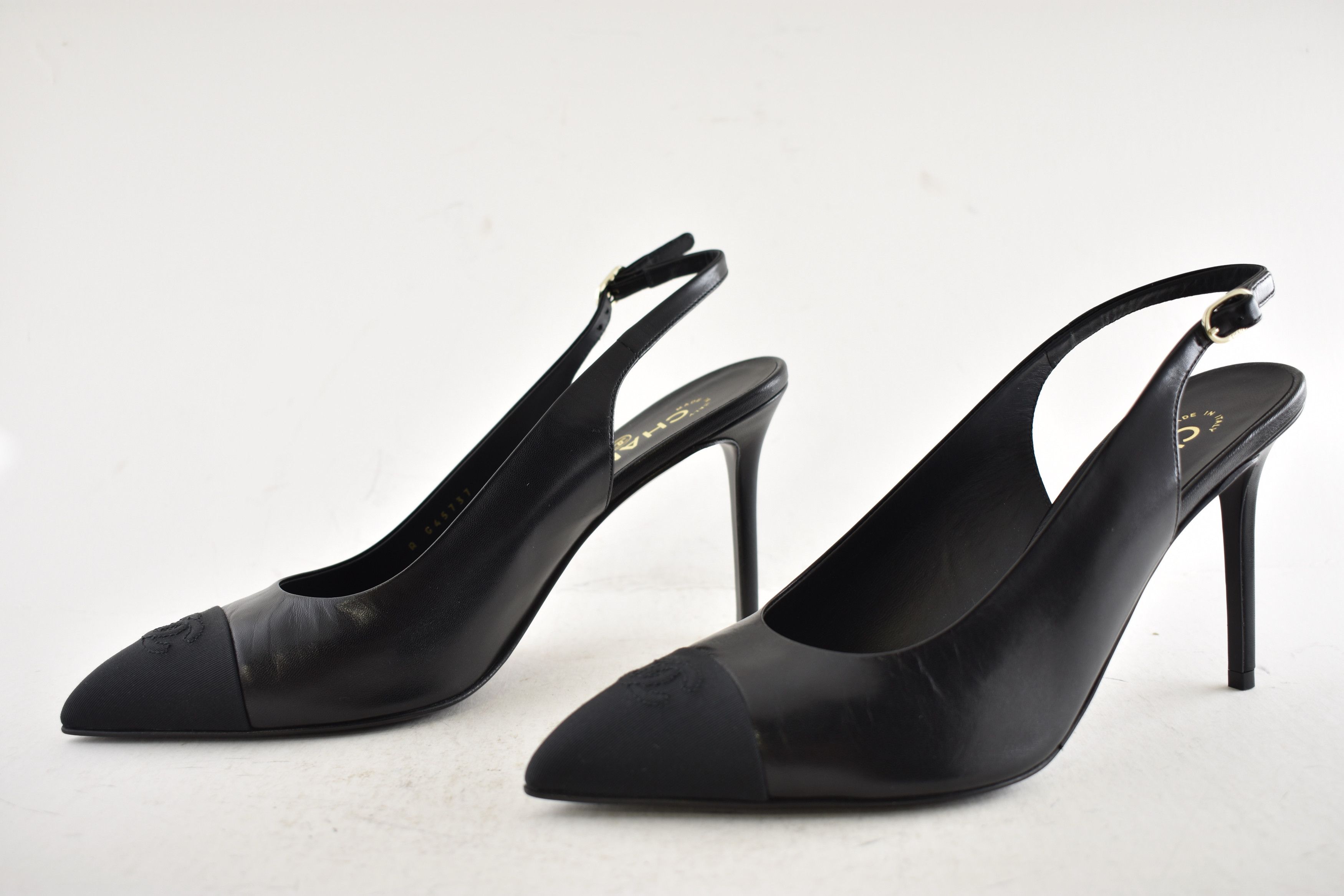 Chanel Chanel 24A Leather CC Logo Slingback Pointed Heel Pump 42 Size US 12 / IT 42 - 11 Thumbnail