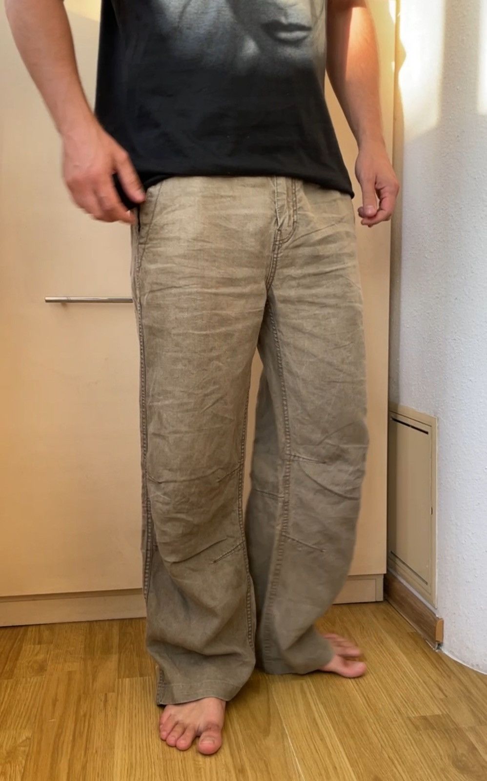 Ted Baker Ted Baker Linen Wide Pants Khaki Size US 32 / EU 48 - 1 Thumbnail