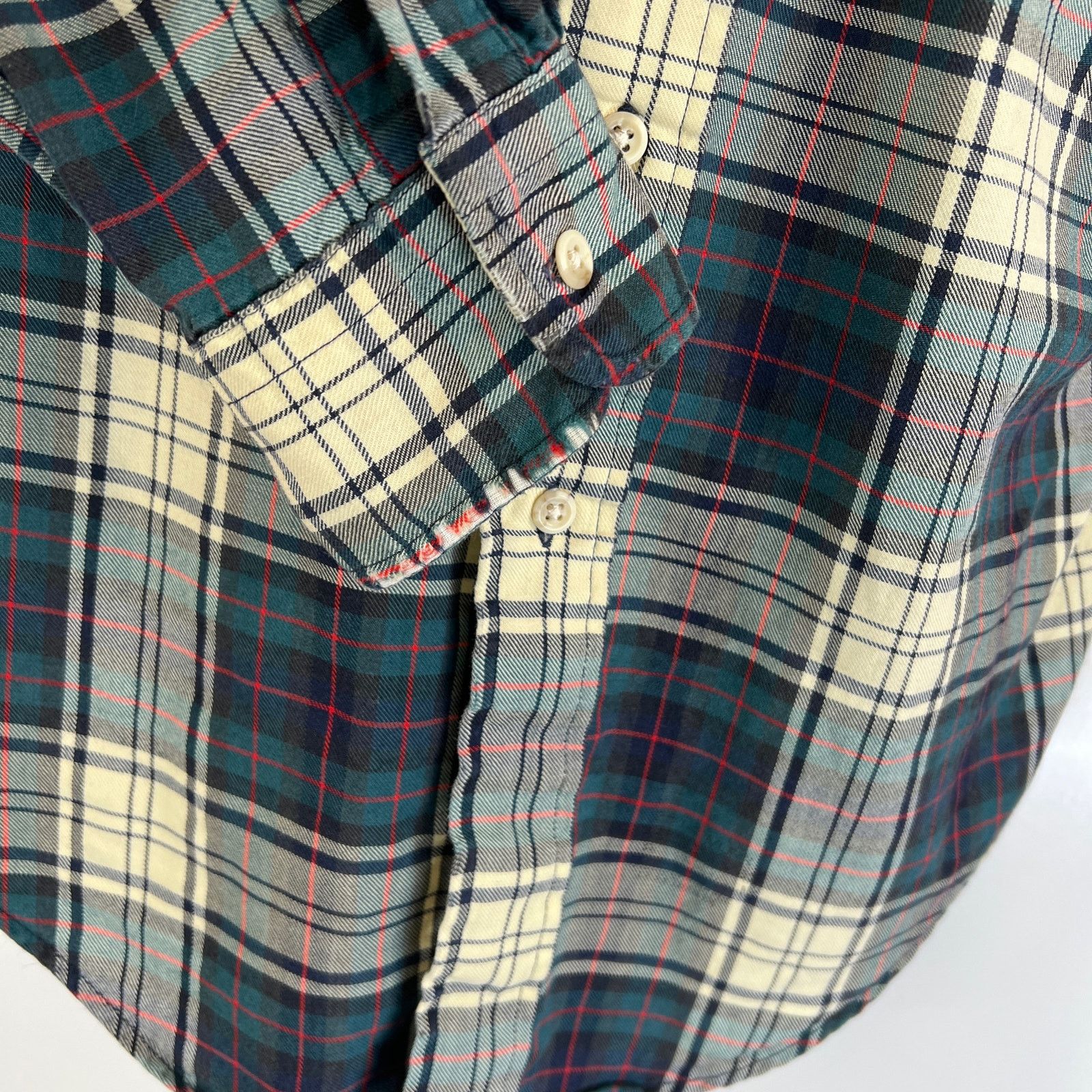 L.L. Bean Vintage LL Bean Plaid Button Down Shirt Mens White Green Size US M / EU 48-50 / 2 - 7 Thumbnail