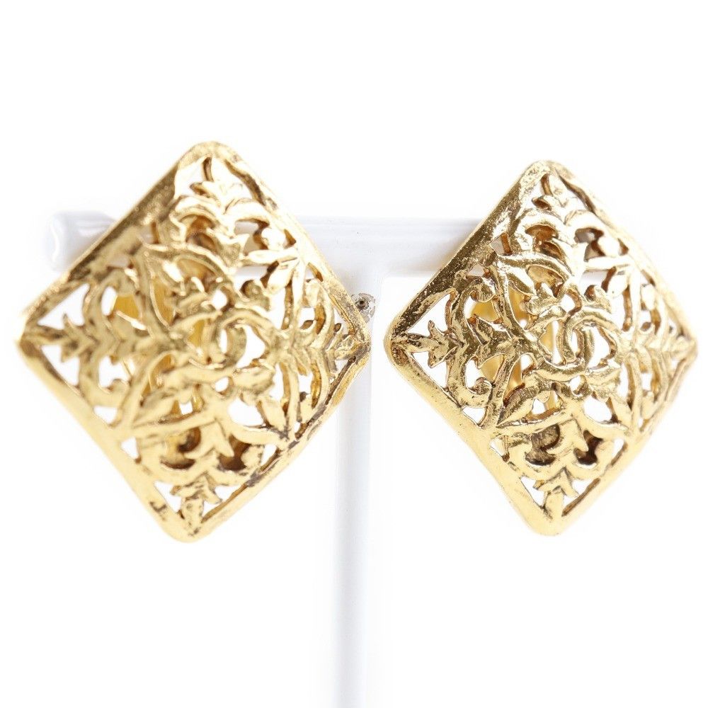 Chanel Chanel Vintage CC Square Clip-On Earrings Metal Size ONE SIZE - 1 Thumbnail