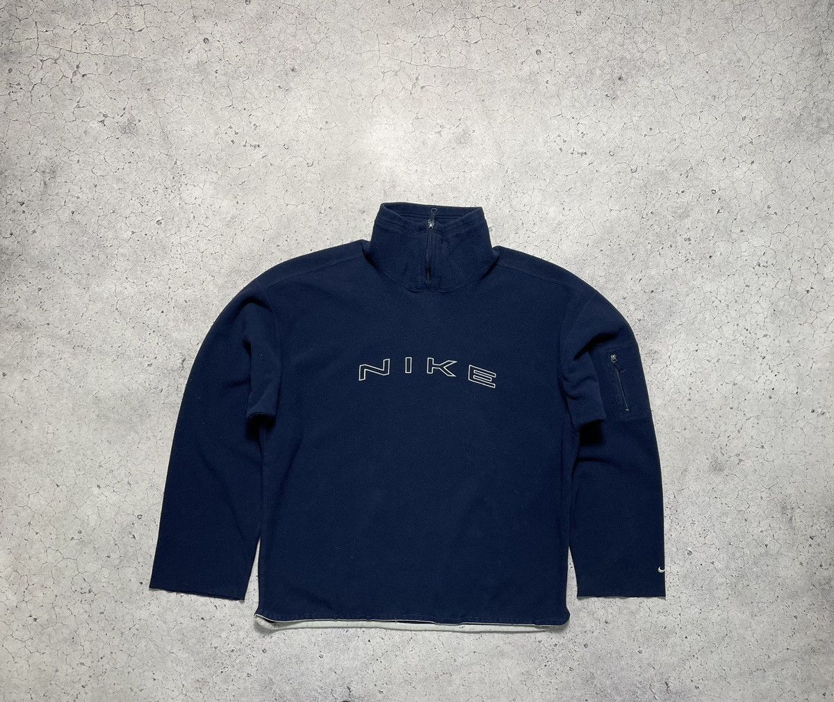 Nike Vintage Nike Big Logo Swoosh Rare Fleece 1/3 Zip Sweatshirt Size US L / EU 52-54 / 3 - 1 Thumbnail