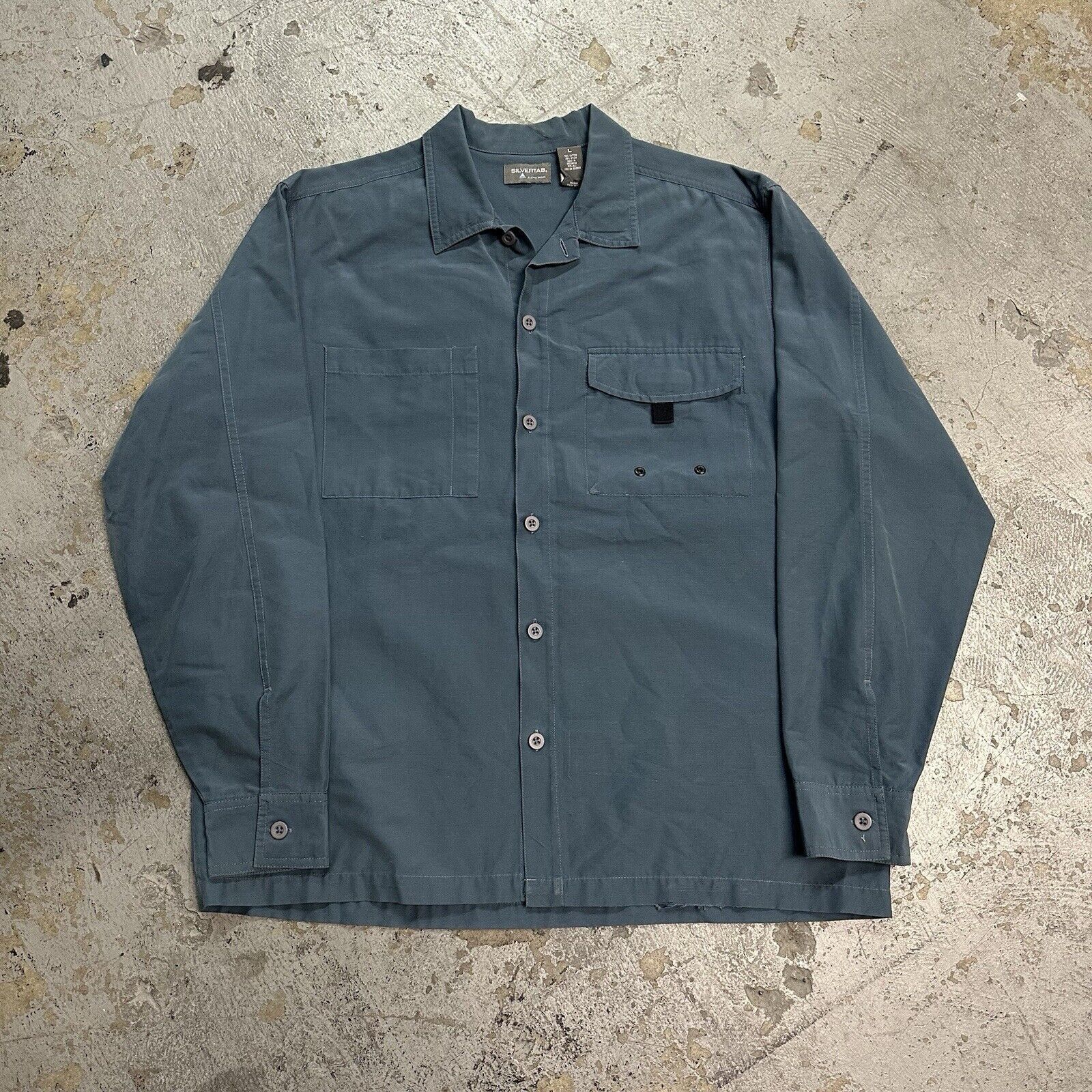 Levi's × Vintage Vintage Y2K Levi’s Silvertab Nylon Teal Longsleeve Shirt Size US XL / EU 56 / 4 - 2 Thumbnail