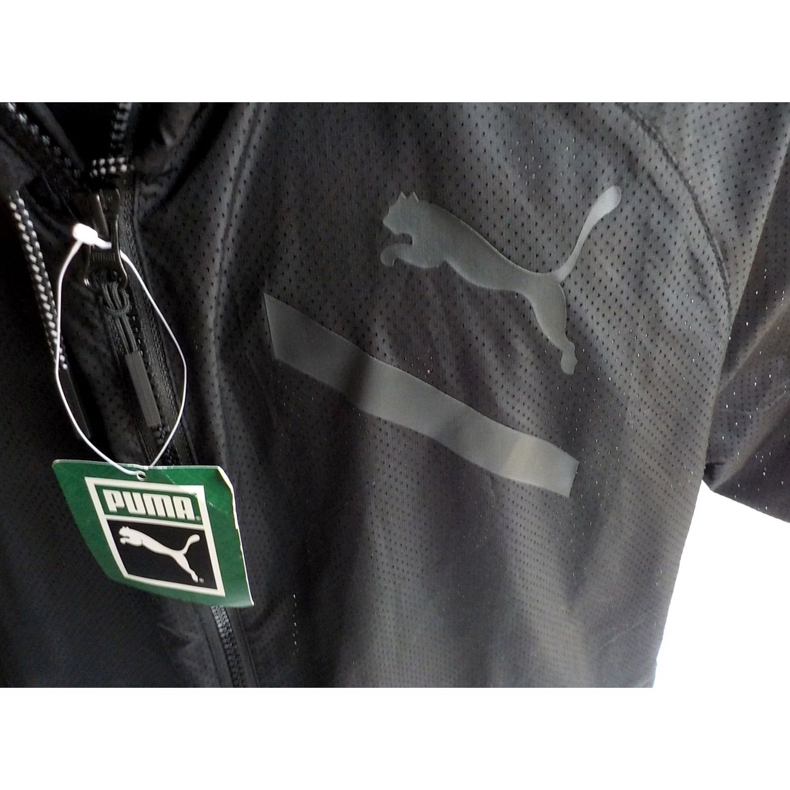 Puma PUMA EVO Reset Short Sleeve Wind Top Zipper Front Black Polyester SZ L NWT Mens Jacket Size US L / EU 52-54 / 3 - 4 Thumbnail