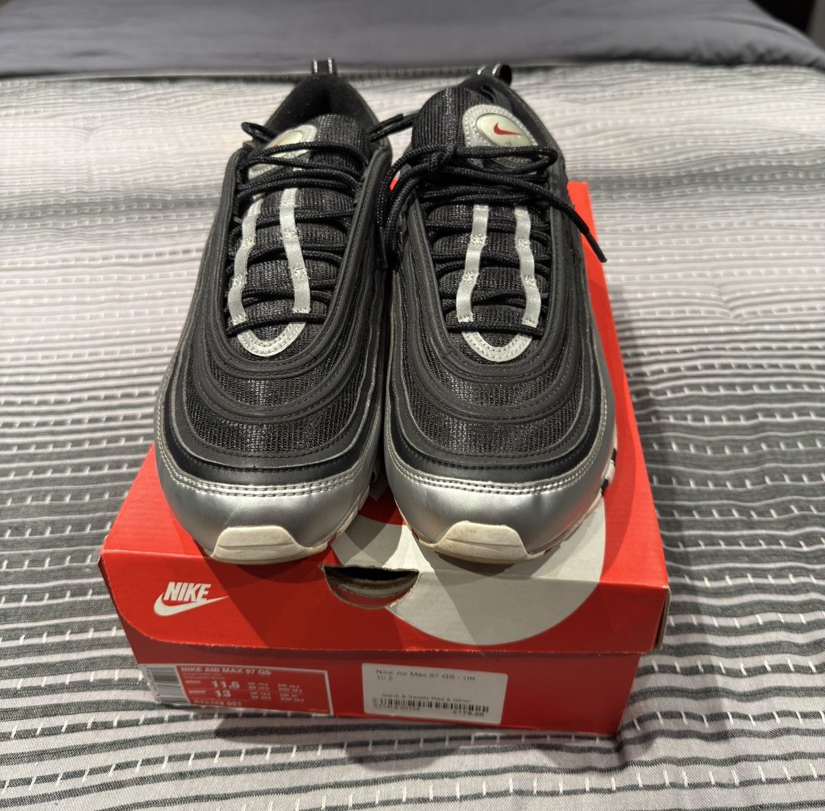 Nike Nike Air Max 97 Silver Black Size US 11.5 / EU 44-45 - 1 Thumbnail