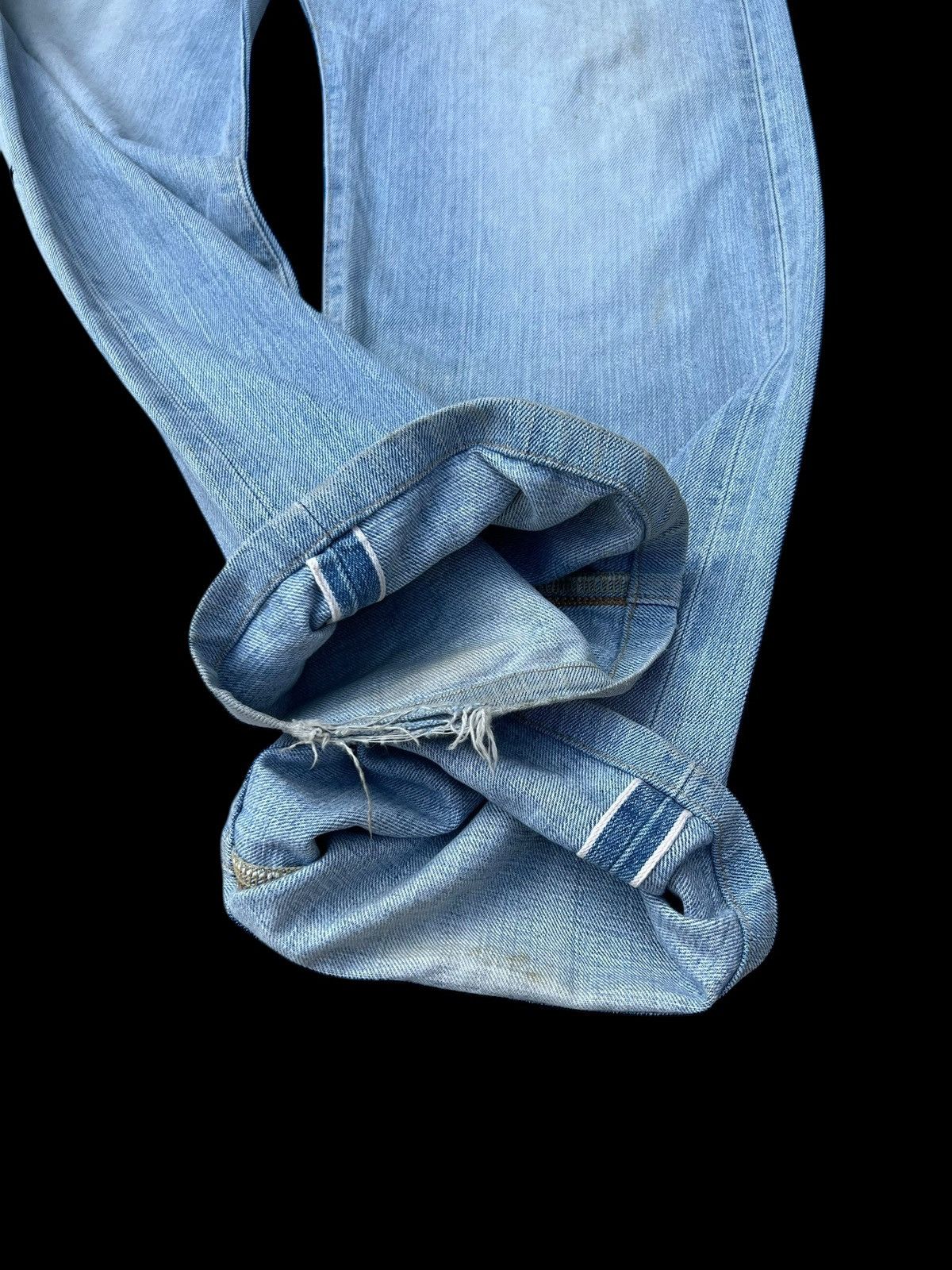 Edwin 2000s Edwin 505 Distressed Aging Mud Denim Selvedge Jeans Size US 32 / EU 48 - 14 Thumbnail