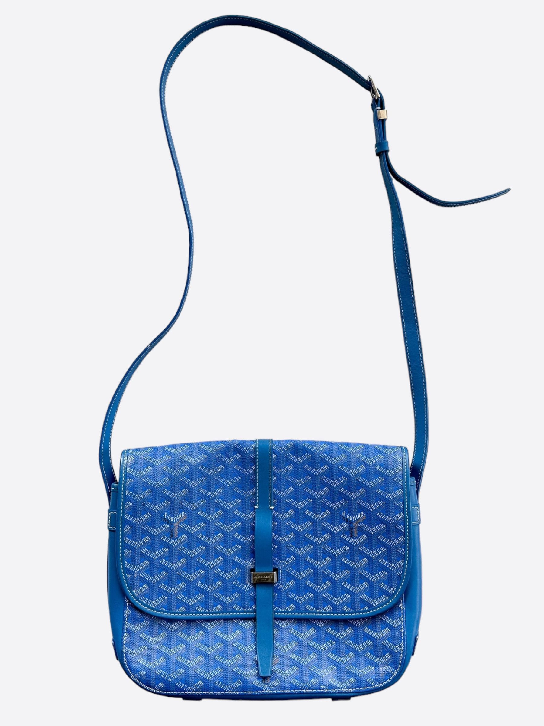 Pre-owned Goyard Sky Blue Ine Belvedere Mm