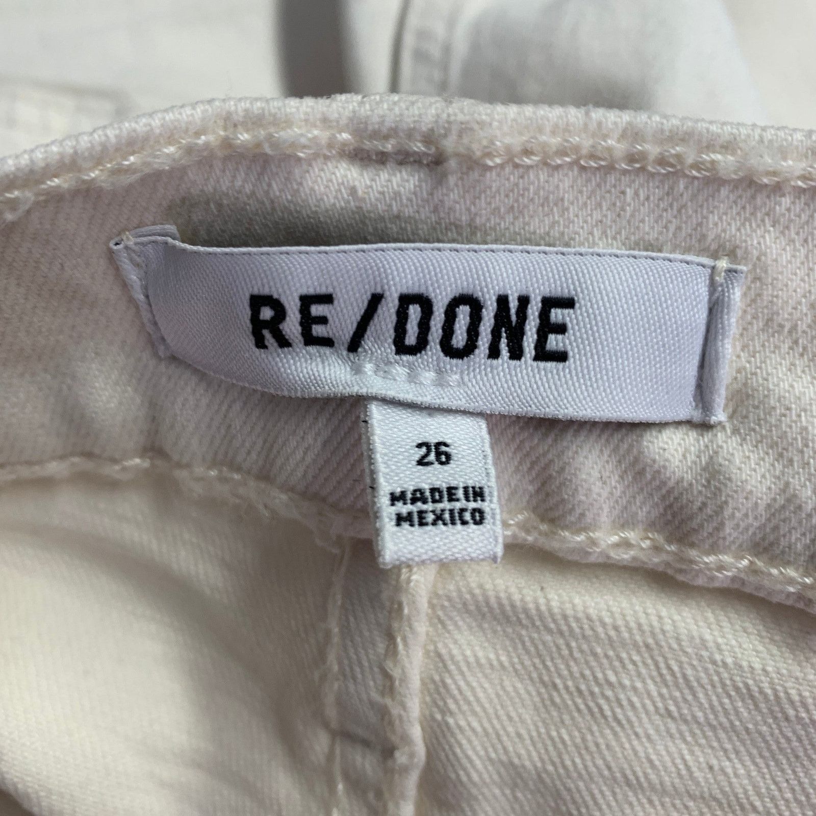 RE/DONE 26 Beige Cotton Blend Raw Edge Straight Button Fly Jeans Size 26" / US 2 / IT 38 - 6 Thumbnail