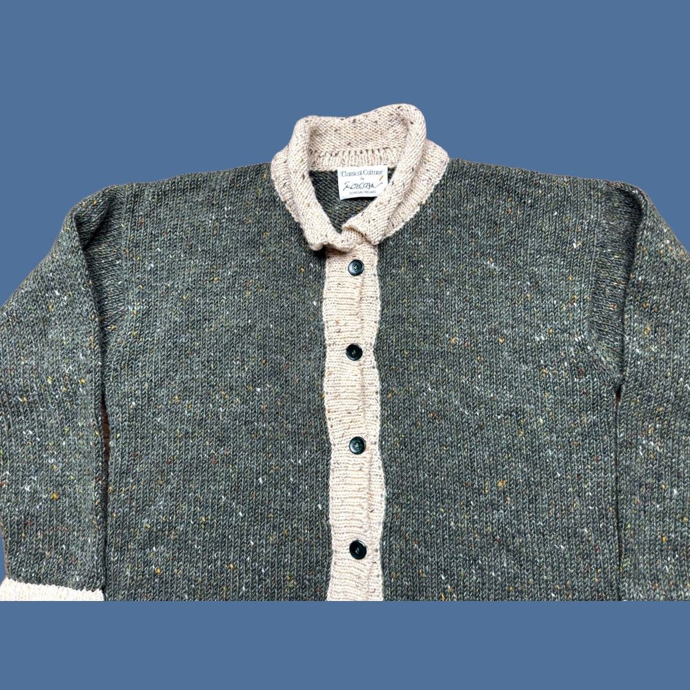 Vintage VINTAGE Rossan Knitwear Cardigan Sweater Mens L Green 100% Wool Made In Ireland Donegal Pullover Crew Neck Heavyweight Fall Winter Mens Size US L / EU 52-54 / 3 - 1 Thumbnail