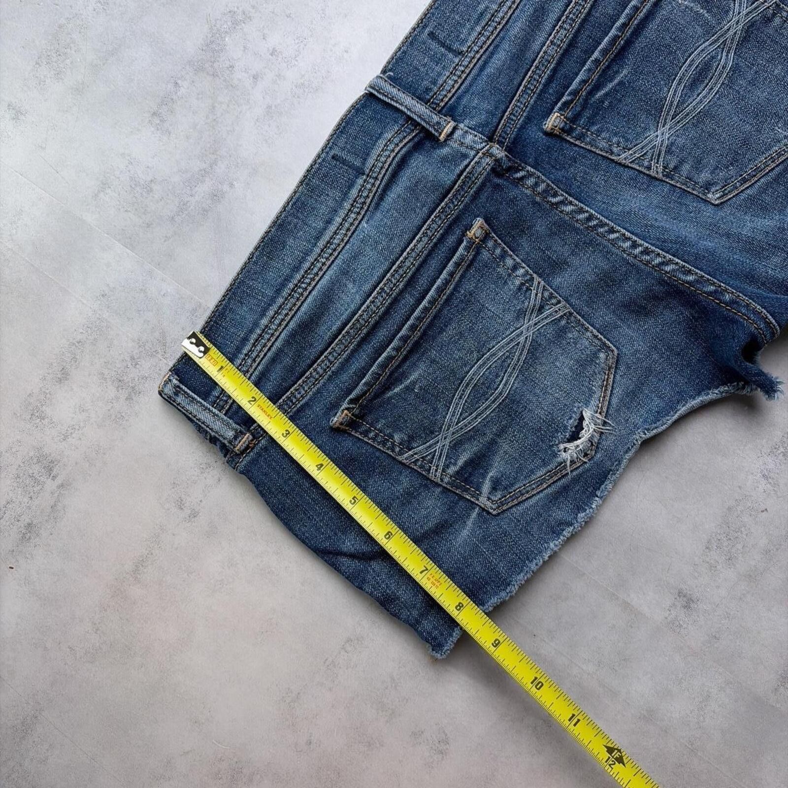 Abercrombie & Fitch Y2K Dark Wash Abercrombie & Fitch Surf Mini Denim Shorts Size 30" / US 8 / IT 44 - 7 Thumbnail