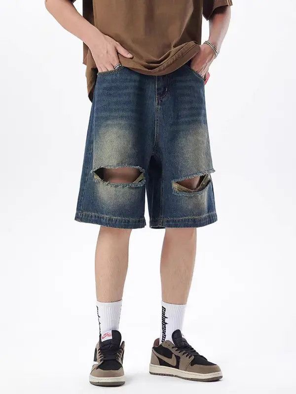 Vintage VIBE Vintage ripped and worn denim shorts Size US 30 / EU 46 - 1 Thumbnail