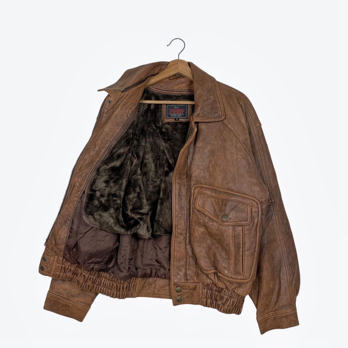 Japanese Brand D’Homme A Homme Military Leather Jacket Size US M / EU 48-50 / 2 - 9 Thumbnail
