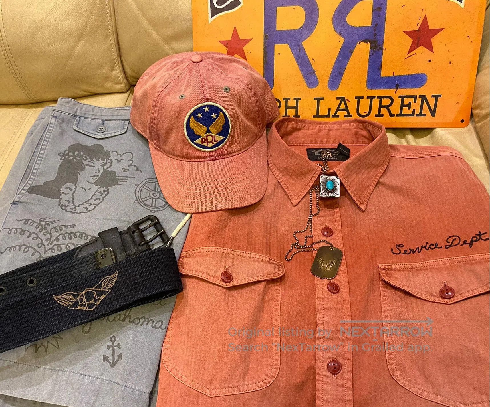 RRL Ralph Lauren Vintage RRL Service Dept Short Sleeve Shirt. Size US L / EU 52-54 / 3 - 1 Thumbnail