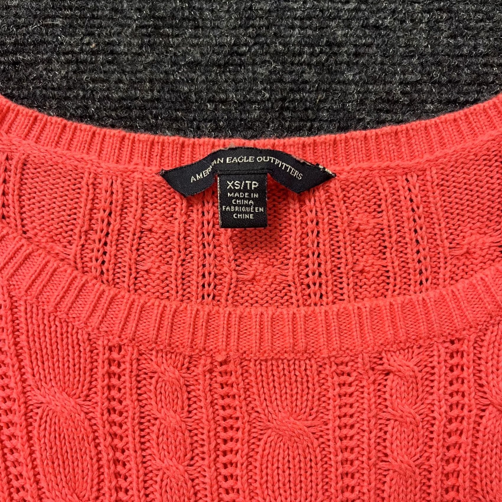 American Eagle Outfitters VINTAGE American Eagle Outfitters Sweater Womens XS Pink Cable Knit Scoop Neck Pullover Size XS / US 0-2 / IT 36-38 - 2 Thumbnail