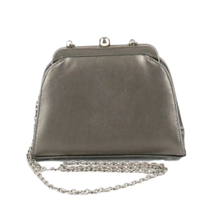 Vintage Vtg Inge Christopher Evening Bag Gunmetal Gray Faux Leather Size ONE SIZE - 1 Thumbnail