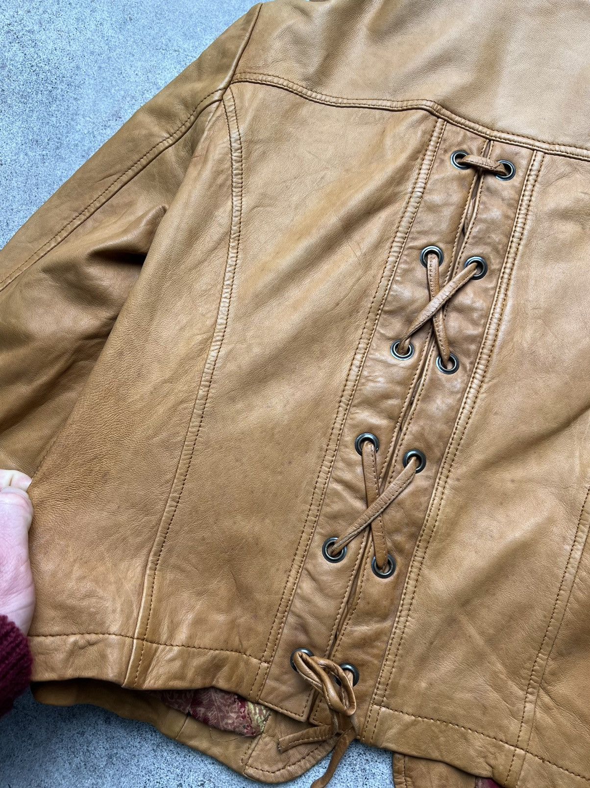 Just Cavalli Just Cavalli vintage boho leather biker jacket with stripes Size S / US 4 / IT 40 - 13 Thumbnail