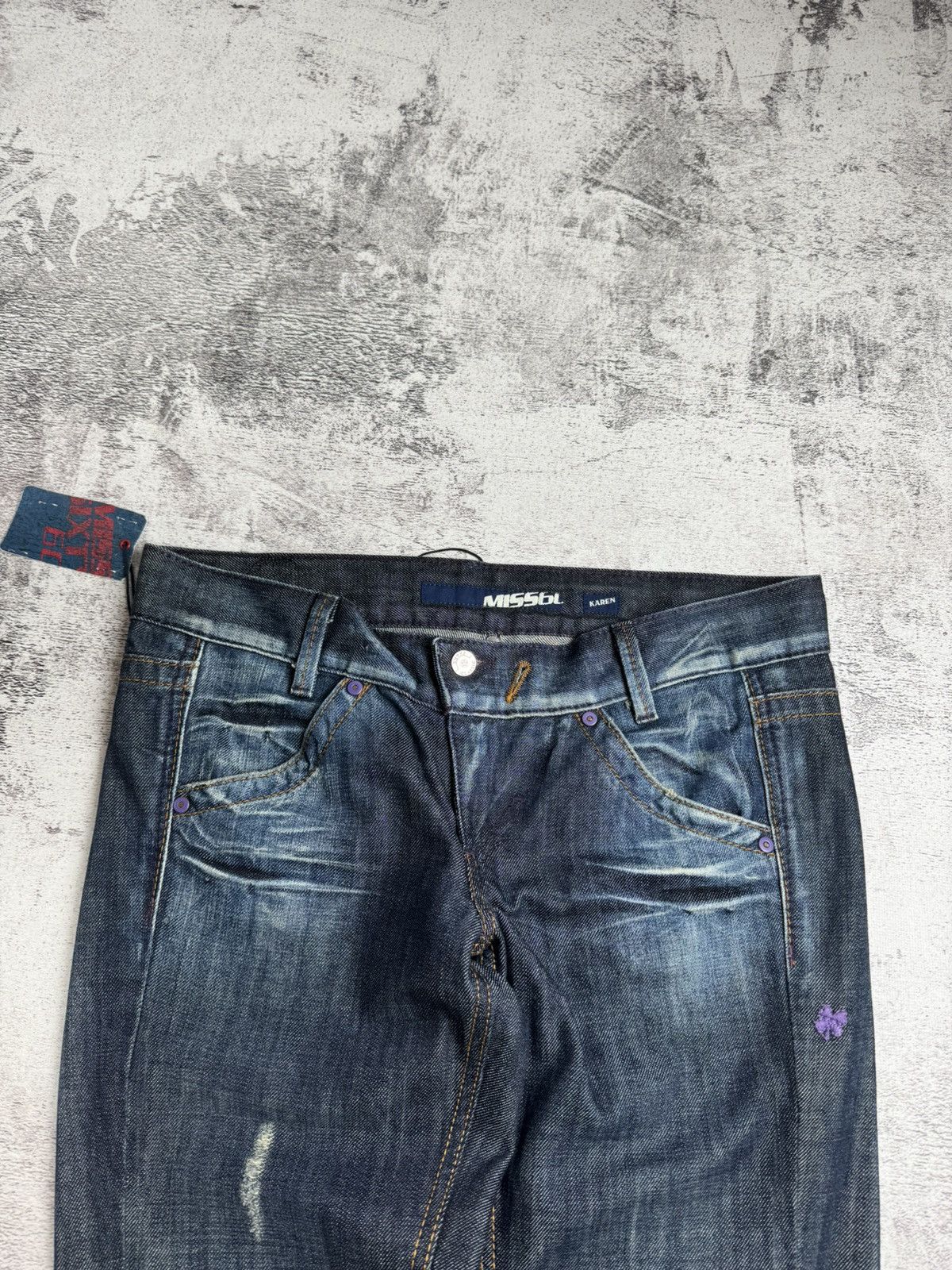Miss Sixty × Vintage NEW Miss Sixty Karen Rap Hip Hop 00s Y2K Denim Jeans Trousers Size 32" / US 10 / IT 46 - 17 Thumbnail