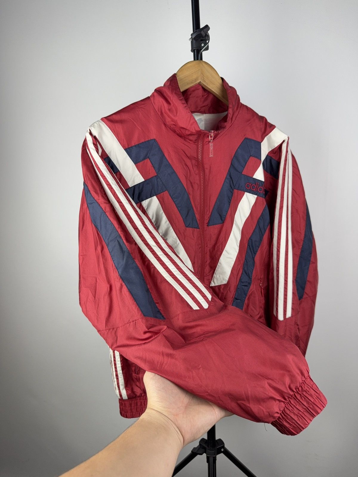 Adidas Vintage Adidas Red Track Jacket DTV BUCHS 90s Size Size US S / EU 44-46 / 1 - 3 Thumbnail