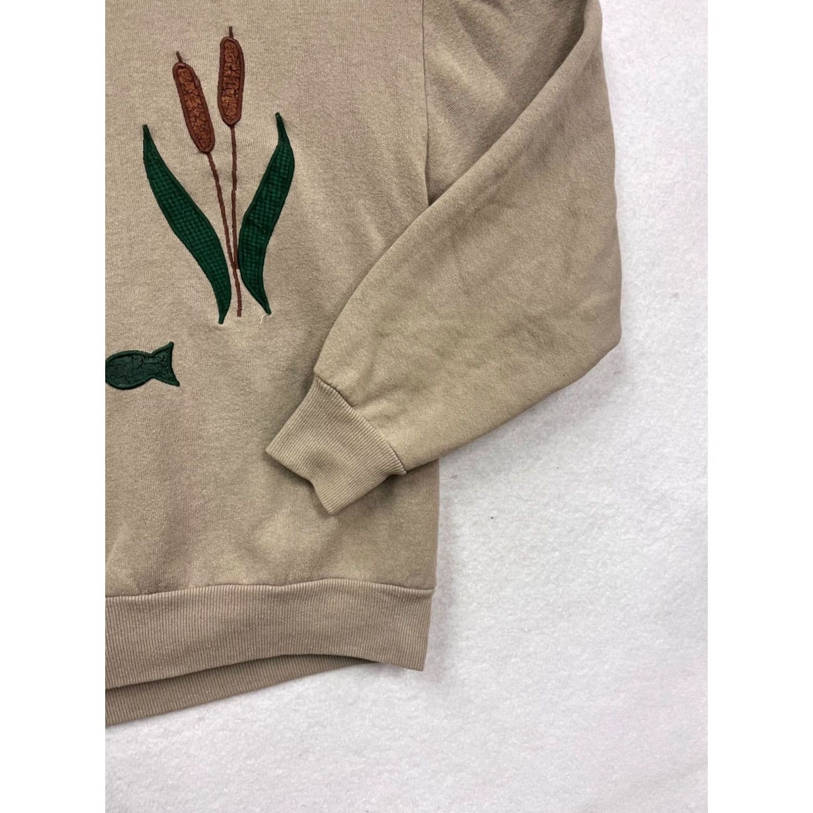 Vintage VINTAGE Sweatshirt Frog & Dragonfly Embroidered Beige Small Unisex Adults Crewneck Pullover Like New Size US S / EU 44-46 / 1 - 4 Thumbnail