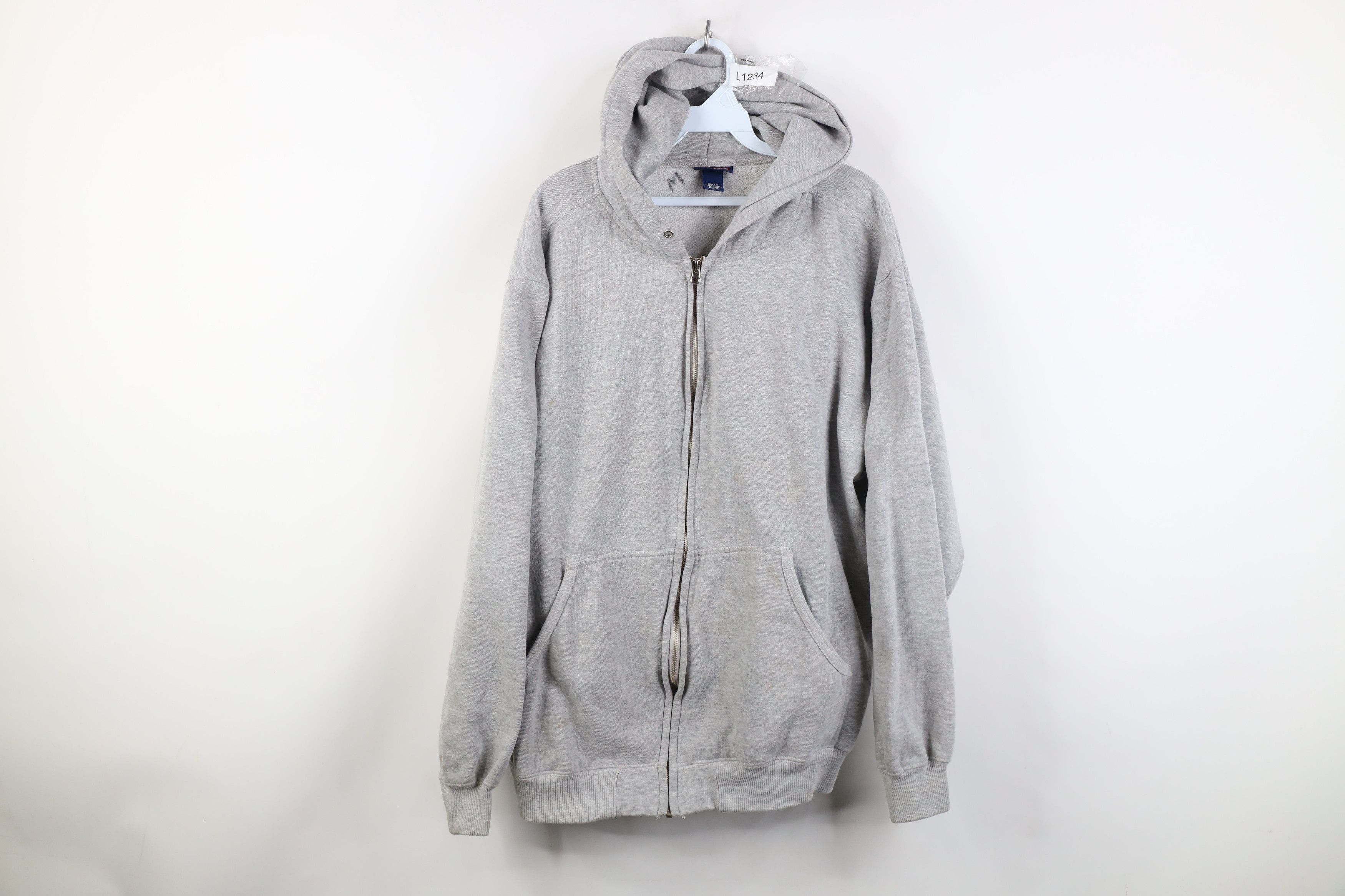Vintage Vintage 90s Y2K Streetwear Blank Heavyweight Full Zip Hoodie Size US XL / EU 56 / 4 - 1 Thumbnail