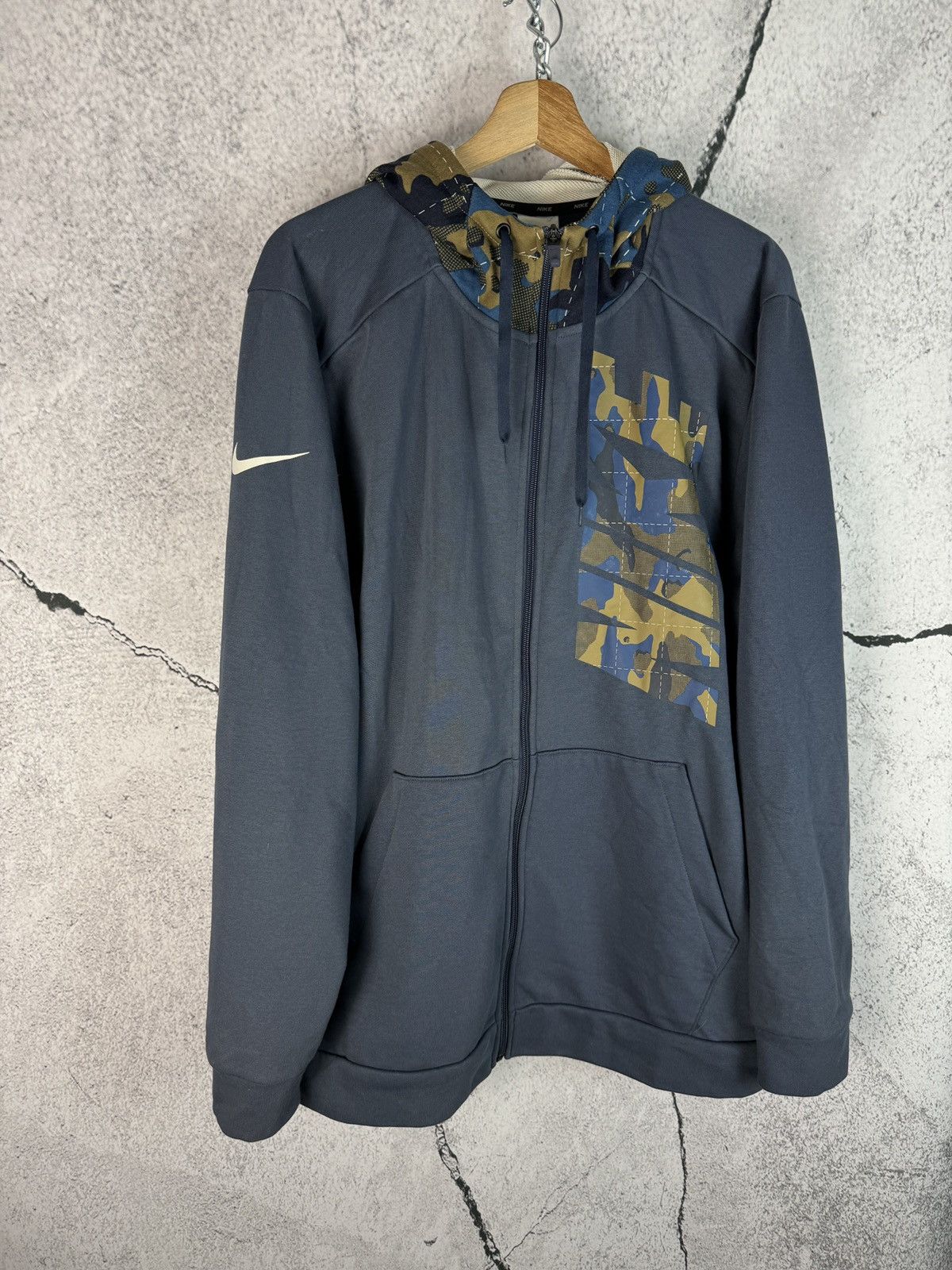 Nike Crazy Y2K Nike Military Camo Zip Up Hoodie Sweatshirt Black Size US XL / EU 56 / 4 - 1 Thumbnail