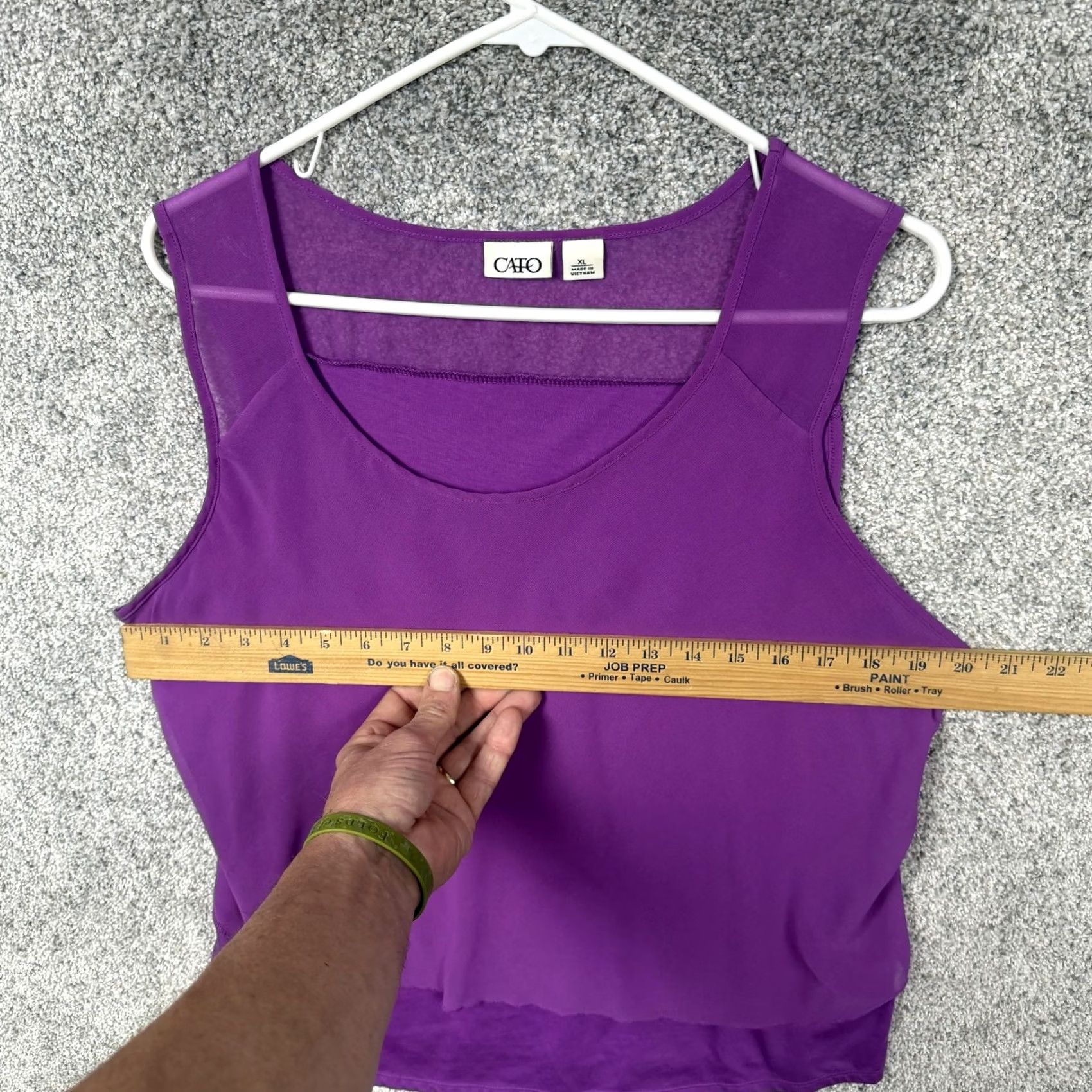 Vintage COQUETTE OFFICE SIREN Spring Tank Top XL Purple Sleeveless Scoop Neck Solid Lightweight Sheer Casual Women Tank Top Differences: 0 Size XL / US 12-14 / IT 48-50 - 3 Thumbnail