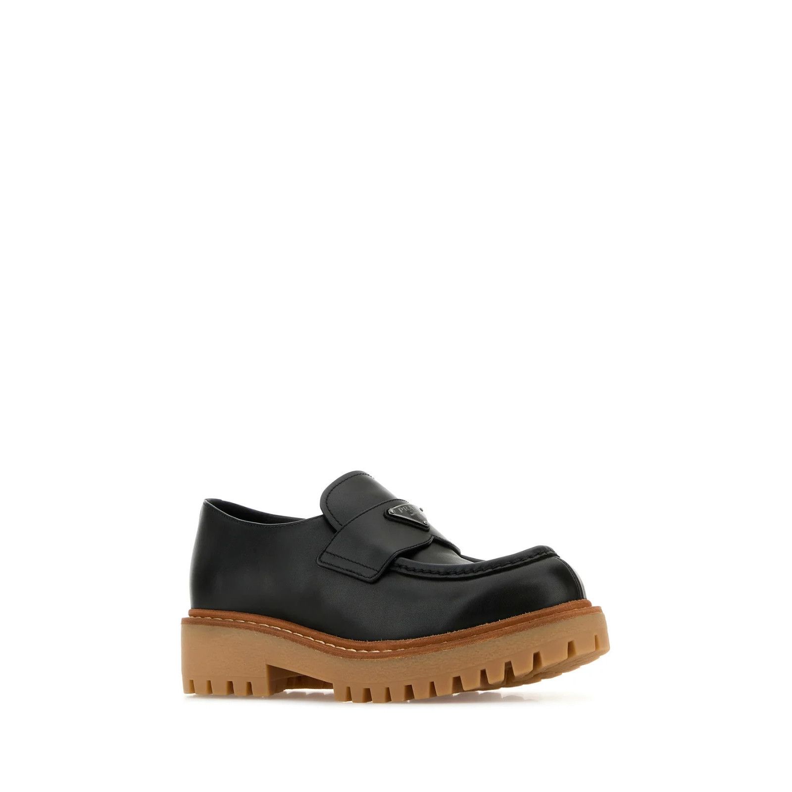 Prada PRADA Black Leather Loafers New And Authentic (Men's size:7. Size US 7.5 / EU 40-41 - 2 Thumbnail