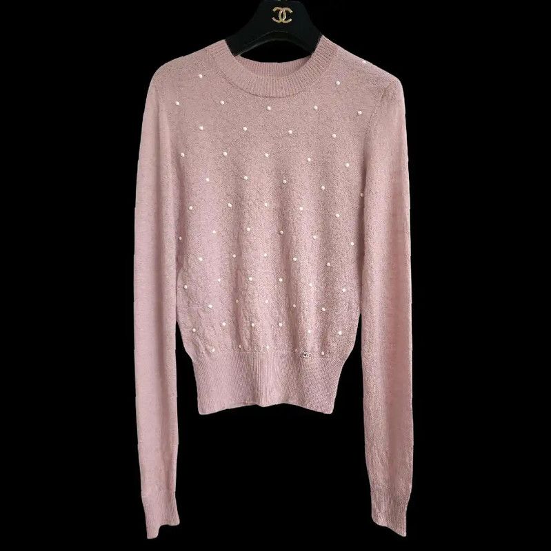 Chanel Chanel Pink Cashmere Sweater for Women 0089 Size XS / US 0-2 / IT 36-38 - 1 Thumbnail