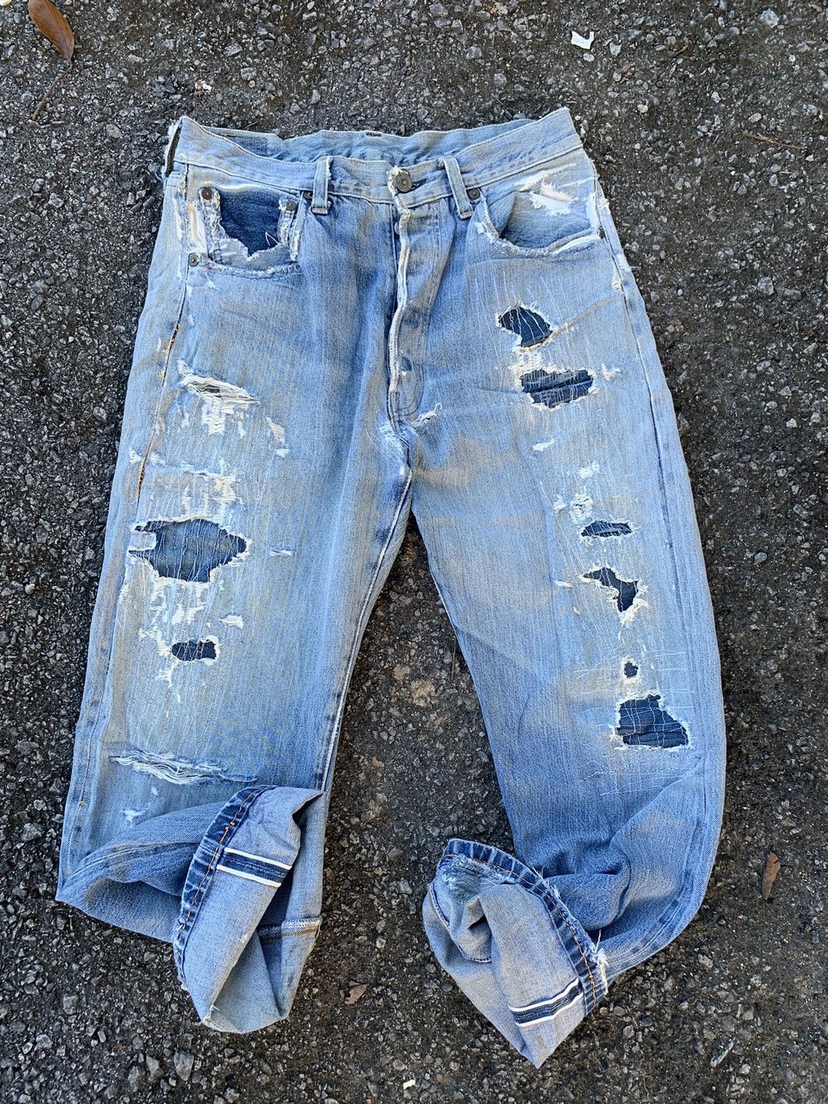 Levi's Levis Big E 501XX Made In Usa Selvedge Distressed denim Size US 30 / EU 46 - 3 Thumbnail