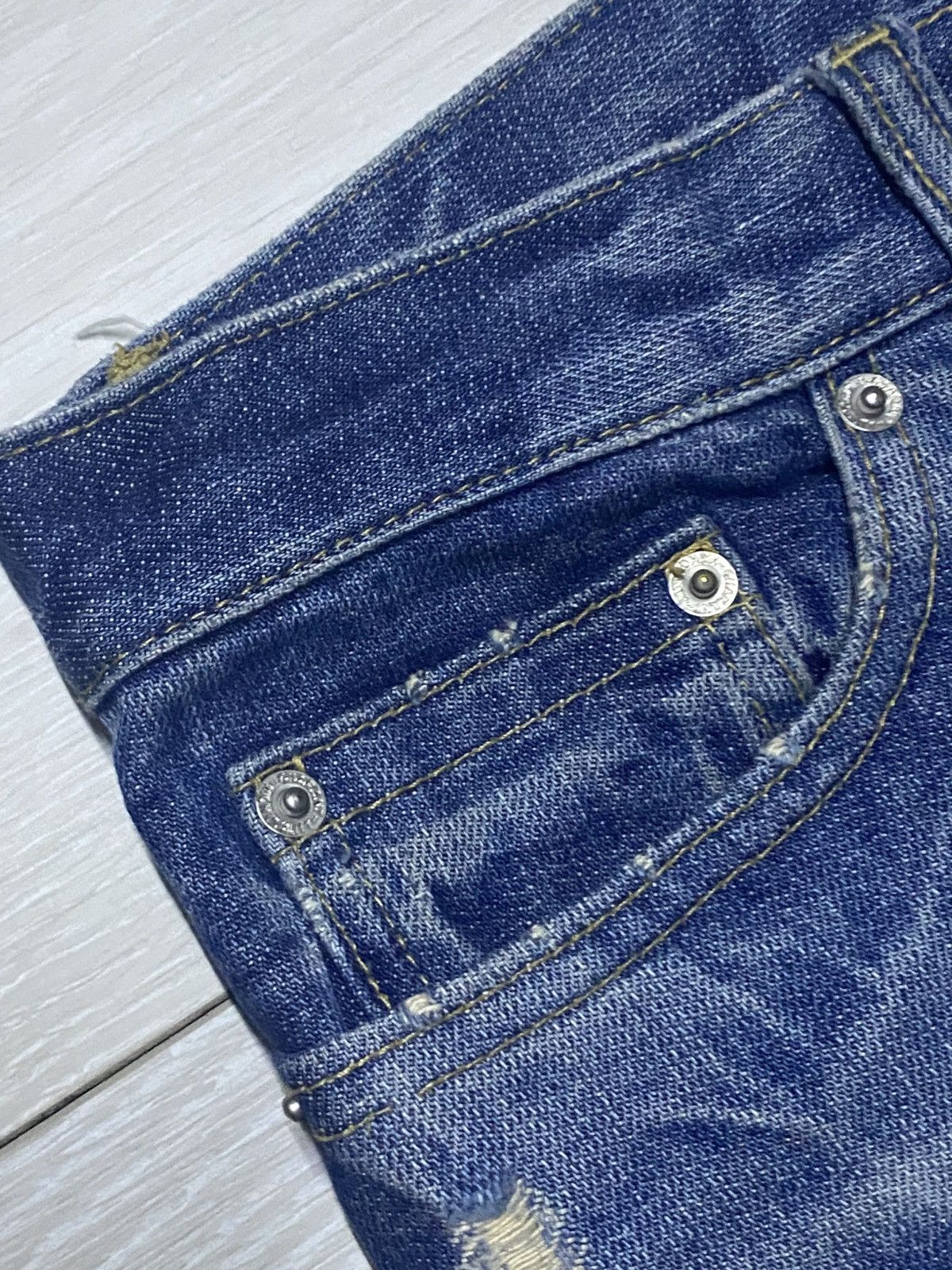 Japanese Brand Vintage Japanese Brand Acid Wash Thunder Distressed Style Size US 33 - 15 Thumbnail