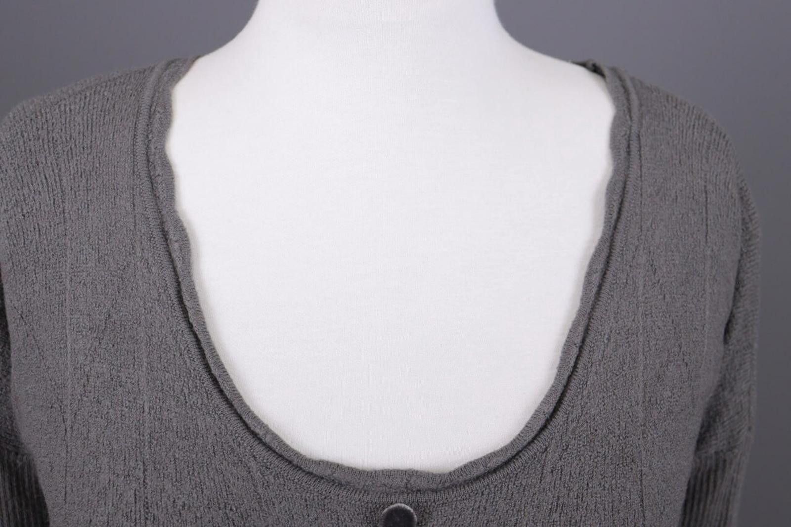 Designer High Use Gray Relaxed Wool Asymmetrica Blouse Top Size S Size S / US 4 / IT 40 - 5 Thumbnail