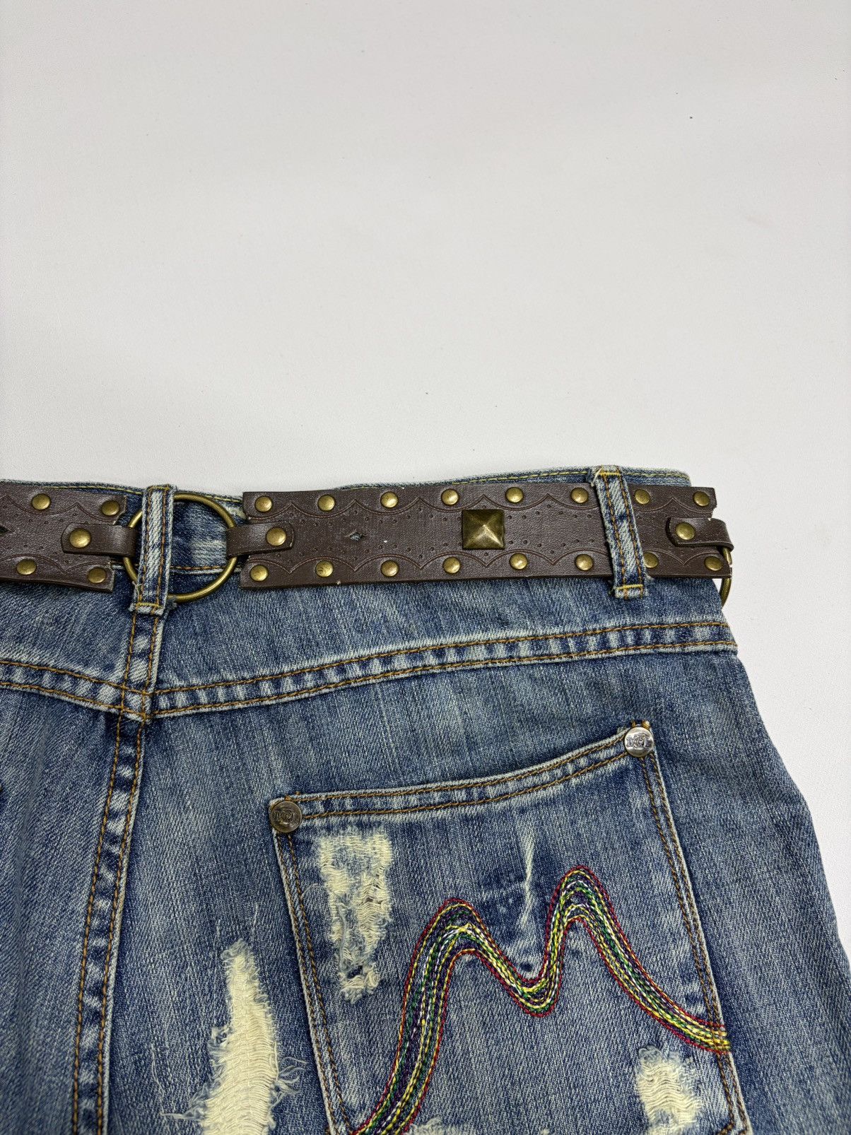 Hysteric Glamour Vintage Y2K Rhinestones Like Number Nine Punk Leather Belt Size 32 - 18 Thumbnail