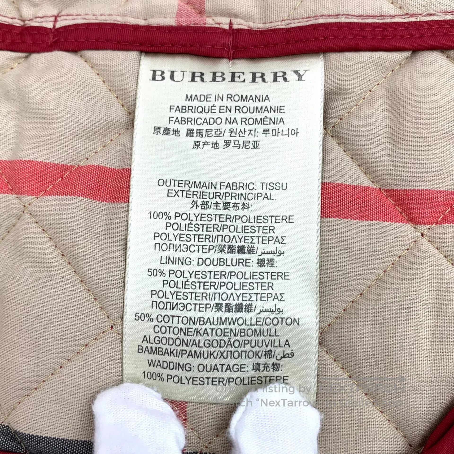 Burberry Burberry Red diamond pattern lapel single-breasted long sl Size US S / EU 44-46 / 1 - 7 Thumbnail