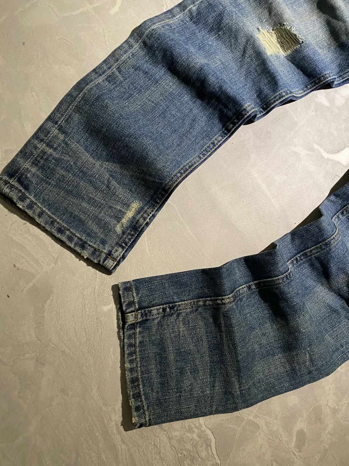 Japanese Brand Heavy Distressed Underground Darkwear Jean / Drip Y2K Size US 33 - 5 Thumbnail