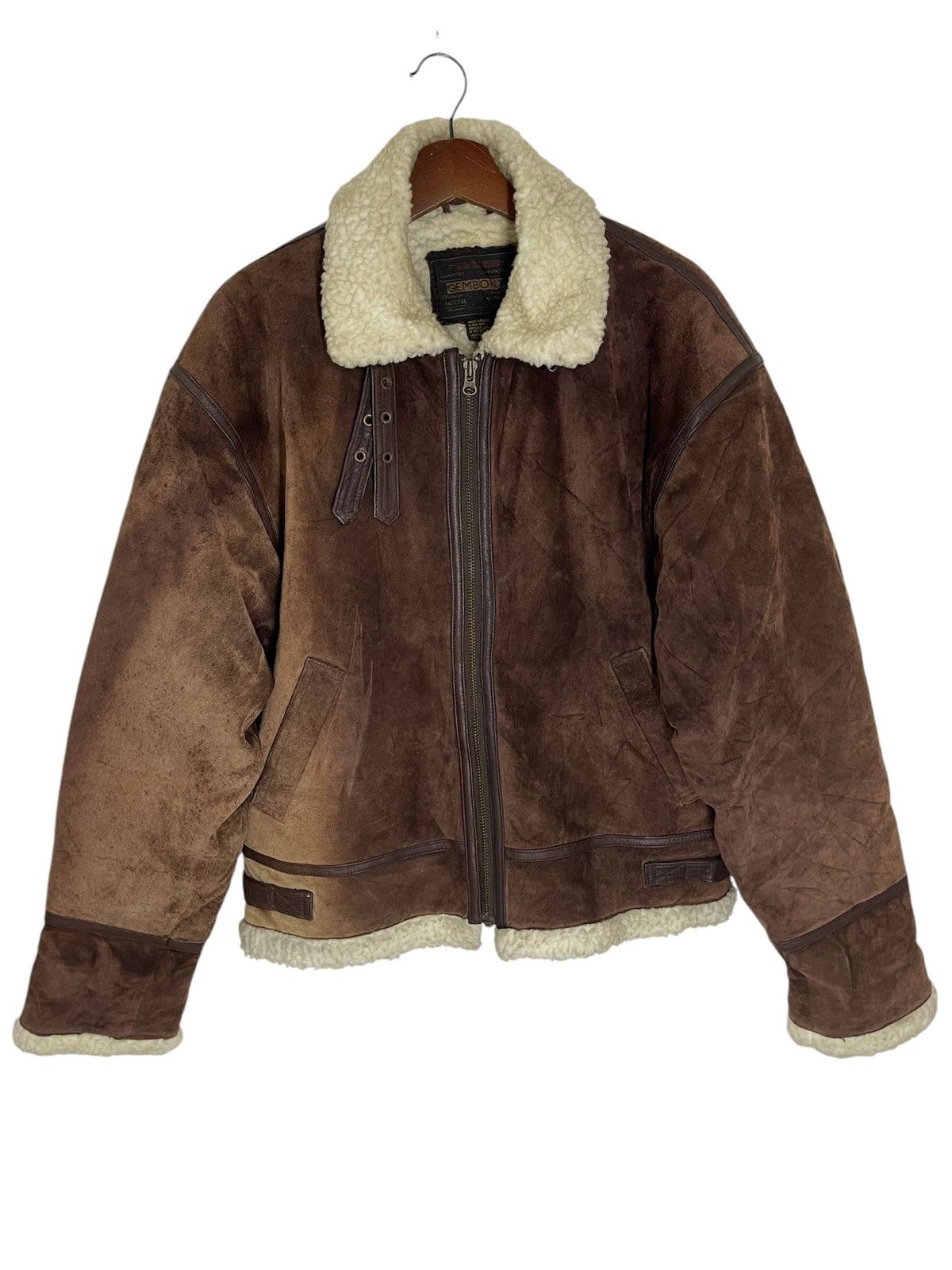 Genuine Leather AUTUMN WINTER VINTAGE SUEDE B3 LEATHER SHERPA INSIDE Size US M / EU 48-50 / 2 - 1 Thumbnail