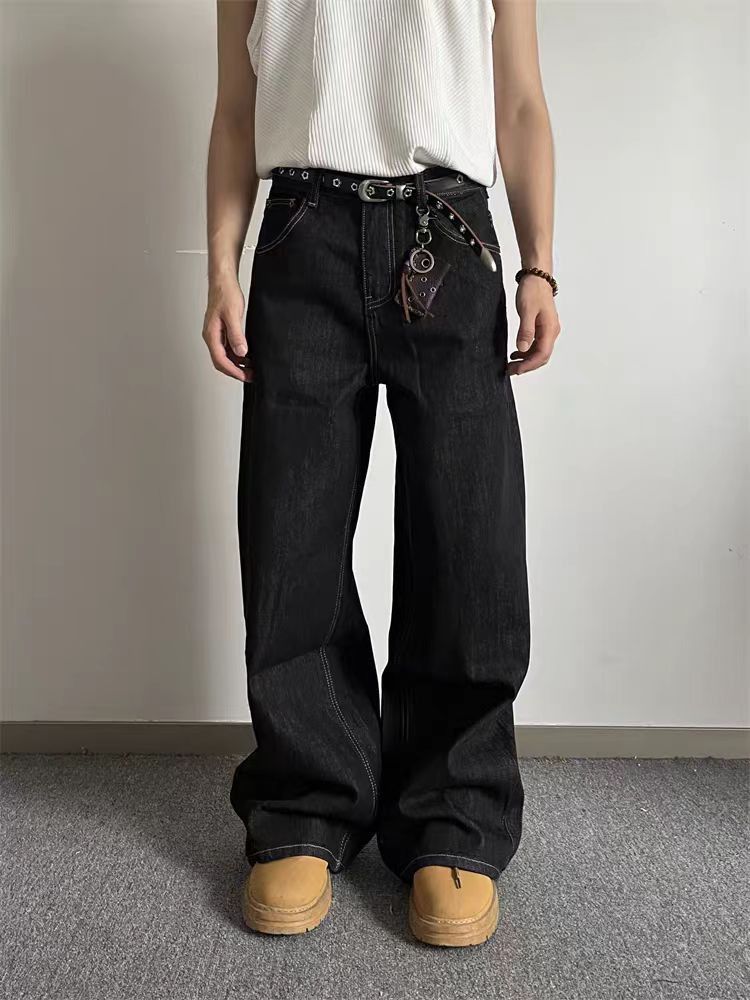 Jean Loose-fitting wide-leg black jeans Size US 34 / EU 50 - 2 Thumbnail