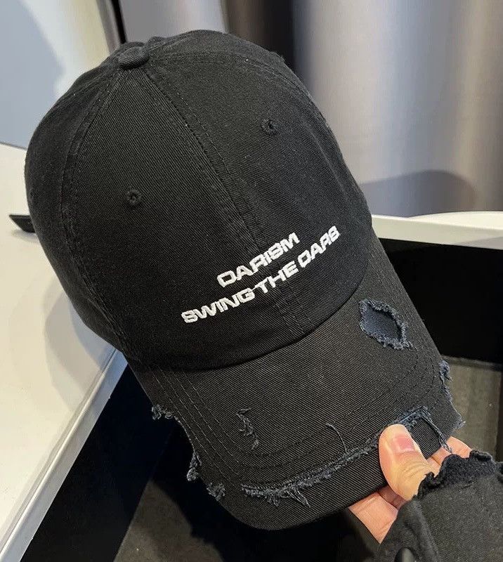 Japanese Brand Retro punk vintage damage distressed raw cap hat Size ONE SIZE - 4 Thumbnail