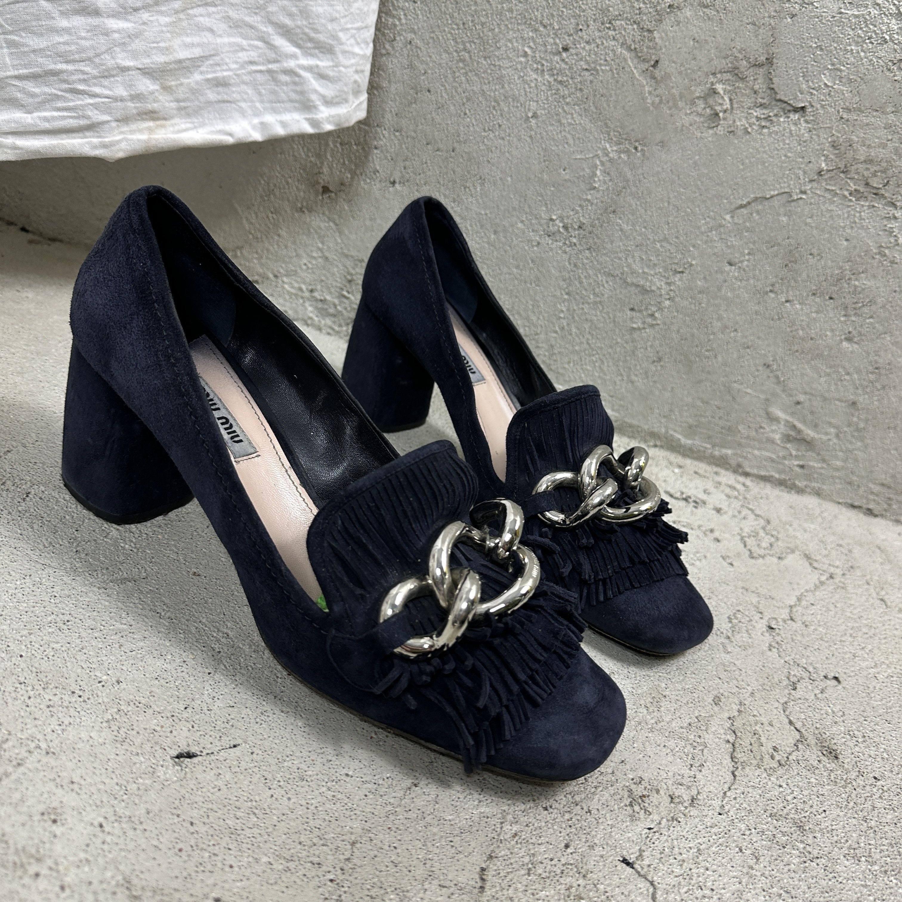 Miu Miu × Vintage Vintage Miu Miu Velvet Heeled Loafers Boots Size US 9 / IT 39 - 2 Thumbnail