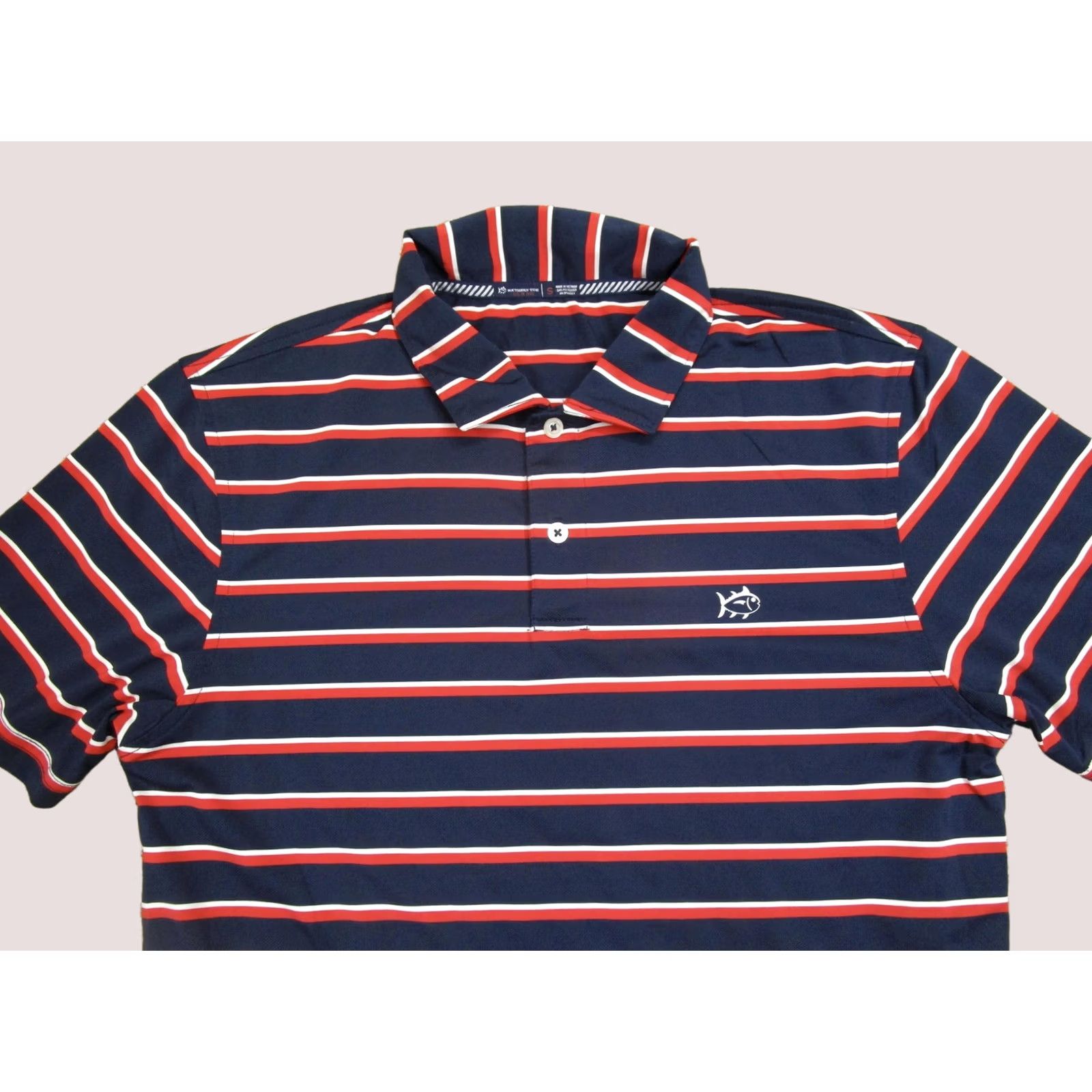 Southern Tide Southern Tide Polo Shirt Men Small Blue Red Striped Lightweight Moisture Wicking + Logo Size US S / EU 44-46 / 1 - 1 Thumbnail