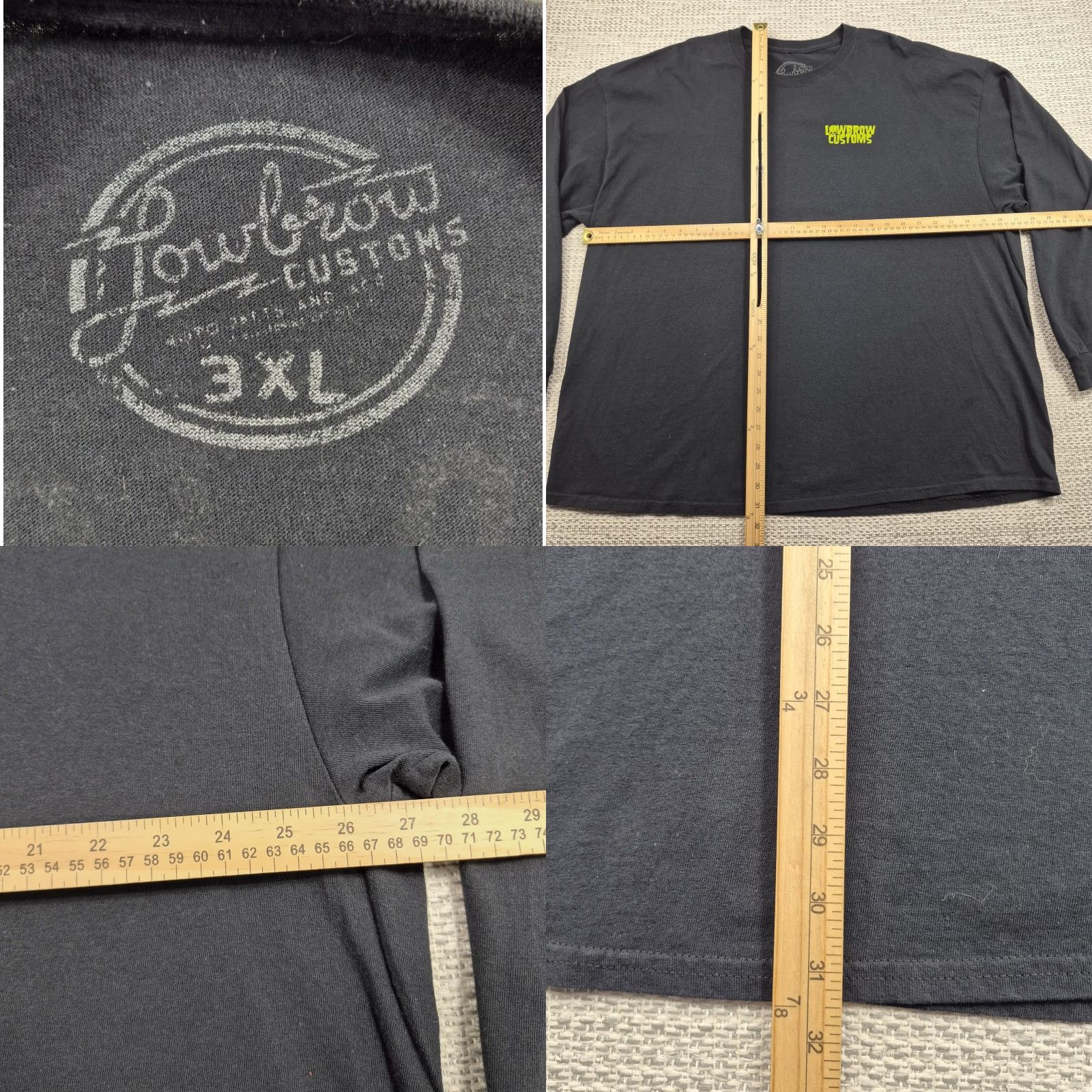 Vintage Lowbrow Customs Shirt Mens 3XL Black Long Sleeve Graphic Tee Proud Weirdo Biker Skull Back Print Crew Neck Cotton Knit Shirt Mens 3XL Black Size US XXL / EU 58 / 5 - 8 Thumbnail