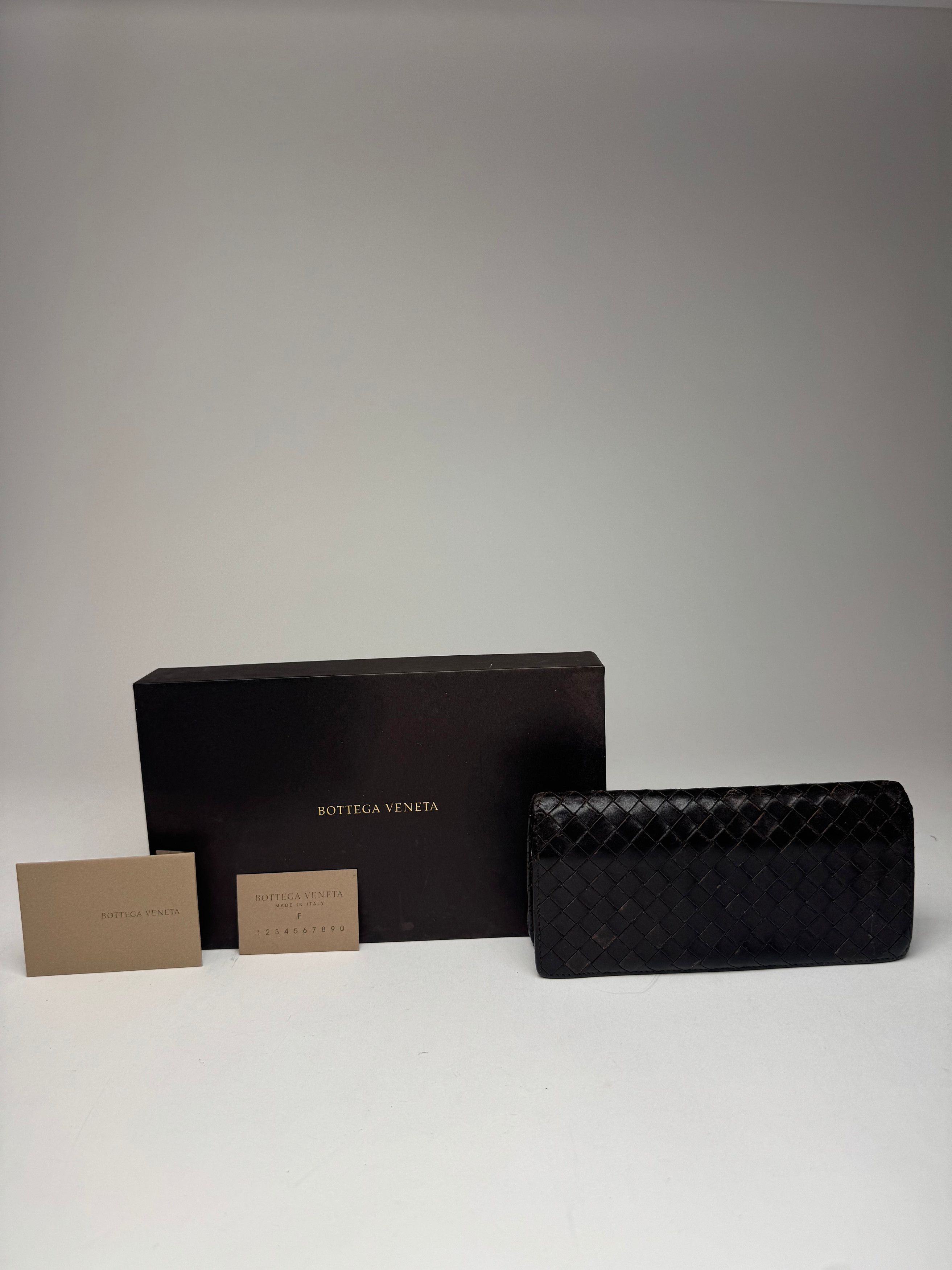 Bottega Veneta Vintage Intrecciato Leather Wallet / ID Holder Brown Size ONE SIZE - 1 Thumbnail