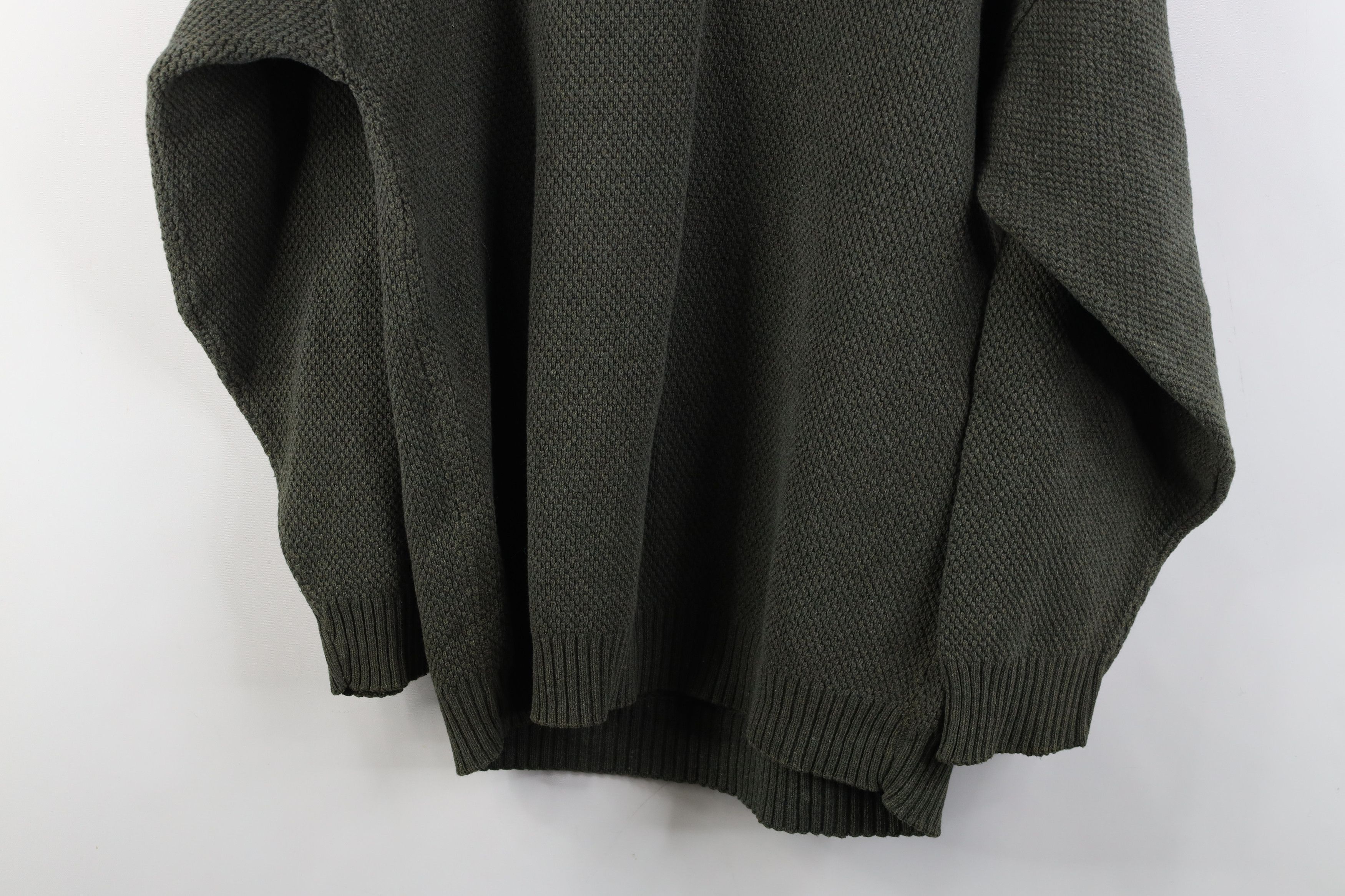 Vintage Vintage 90s Streetwear Weave Knit Henley Sweater Green USA Size US XL / EU 56 / 4 - 11 Thumbnail