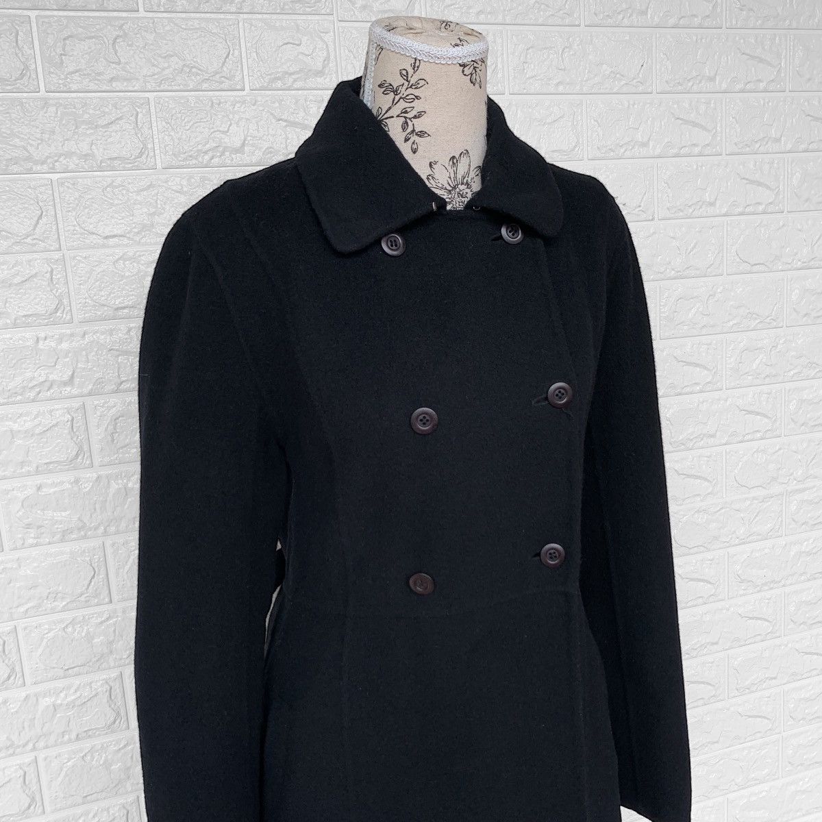 Tsumori Chisato ISSEY MIYAKE DOUBLE BREASTED WOOL DRESS COAT BLACK Size M / US 6-8 / IT 42-44 - 10 Thumbnail