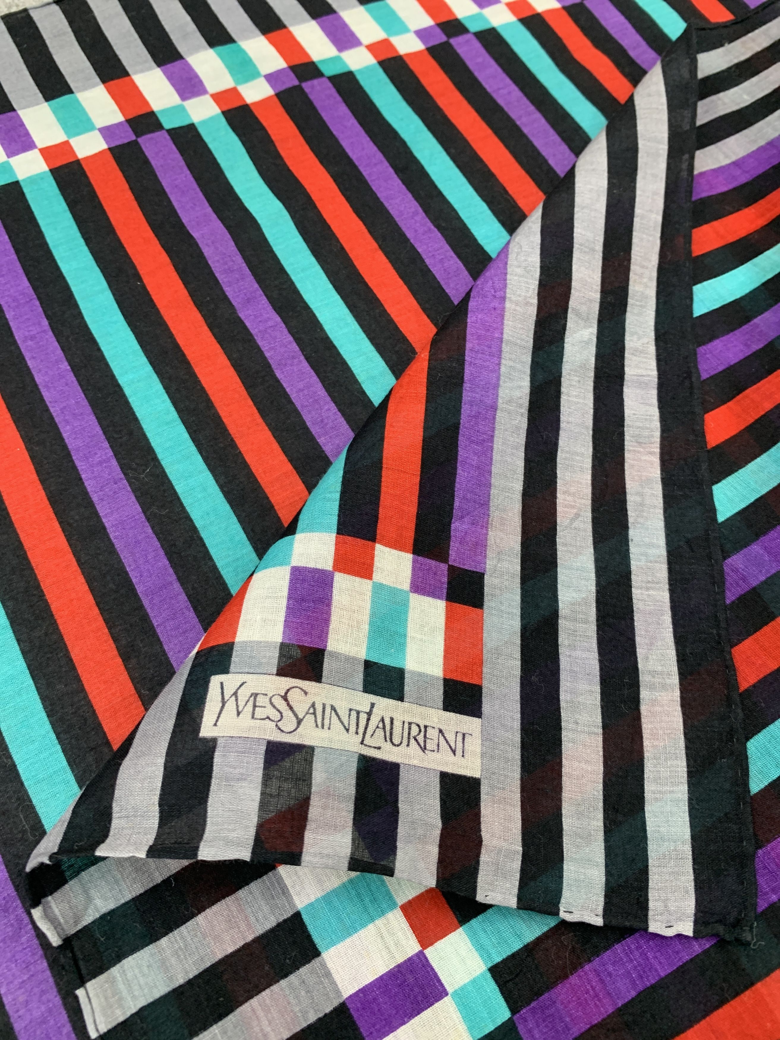 Vintage × Yves Saint Laurent Vintage Yves Saint Laurent Scarf Handkerchief - HKA974 Size ONE SIZE - 8 Thumbnail