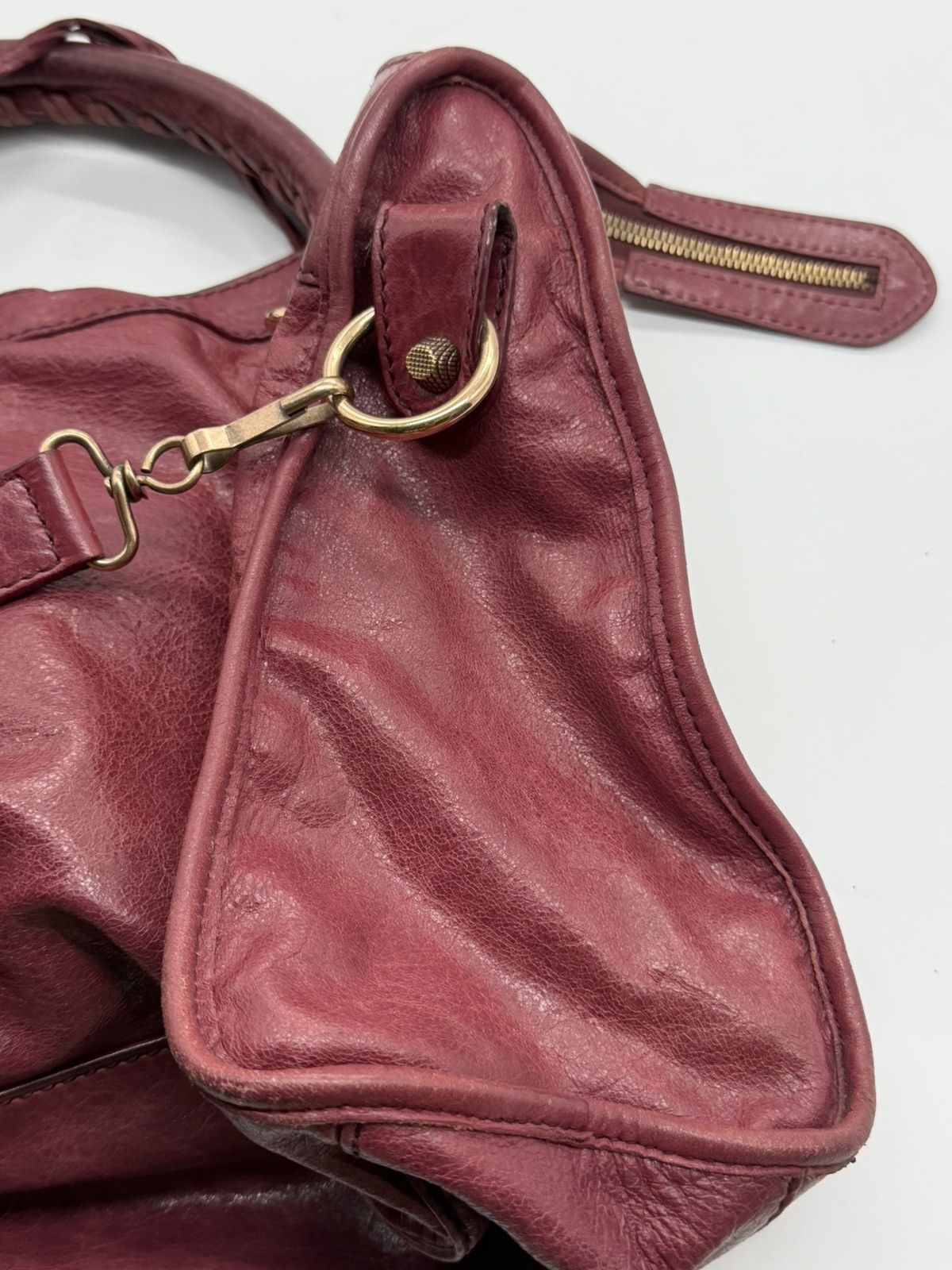 Balenciaga Balenciaga - 2000’s - Motorcycle Classic City Burgundy Wine Size ONE SIZE - 7 Thumbnail